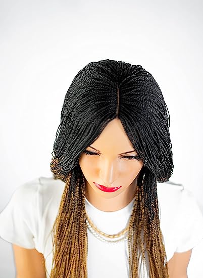 22" 2X6 Lace Closure Micro Million Hand Twist Braided Wig