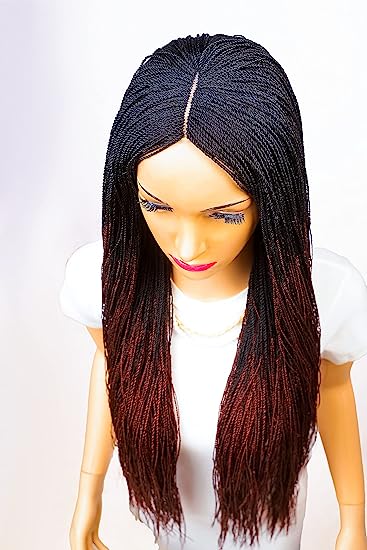 22" 2X6 Lace Closure Micro Million Hand Twist Braided Wig