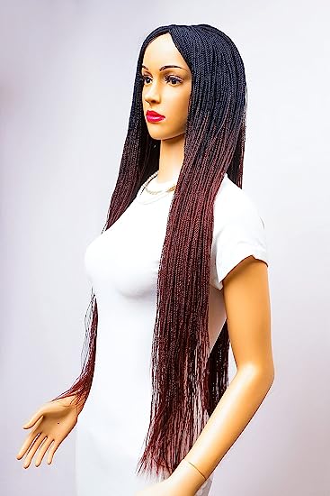 22" 2X6 Lace Closure Micro Million Hand Twist Braided Wig