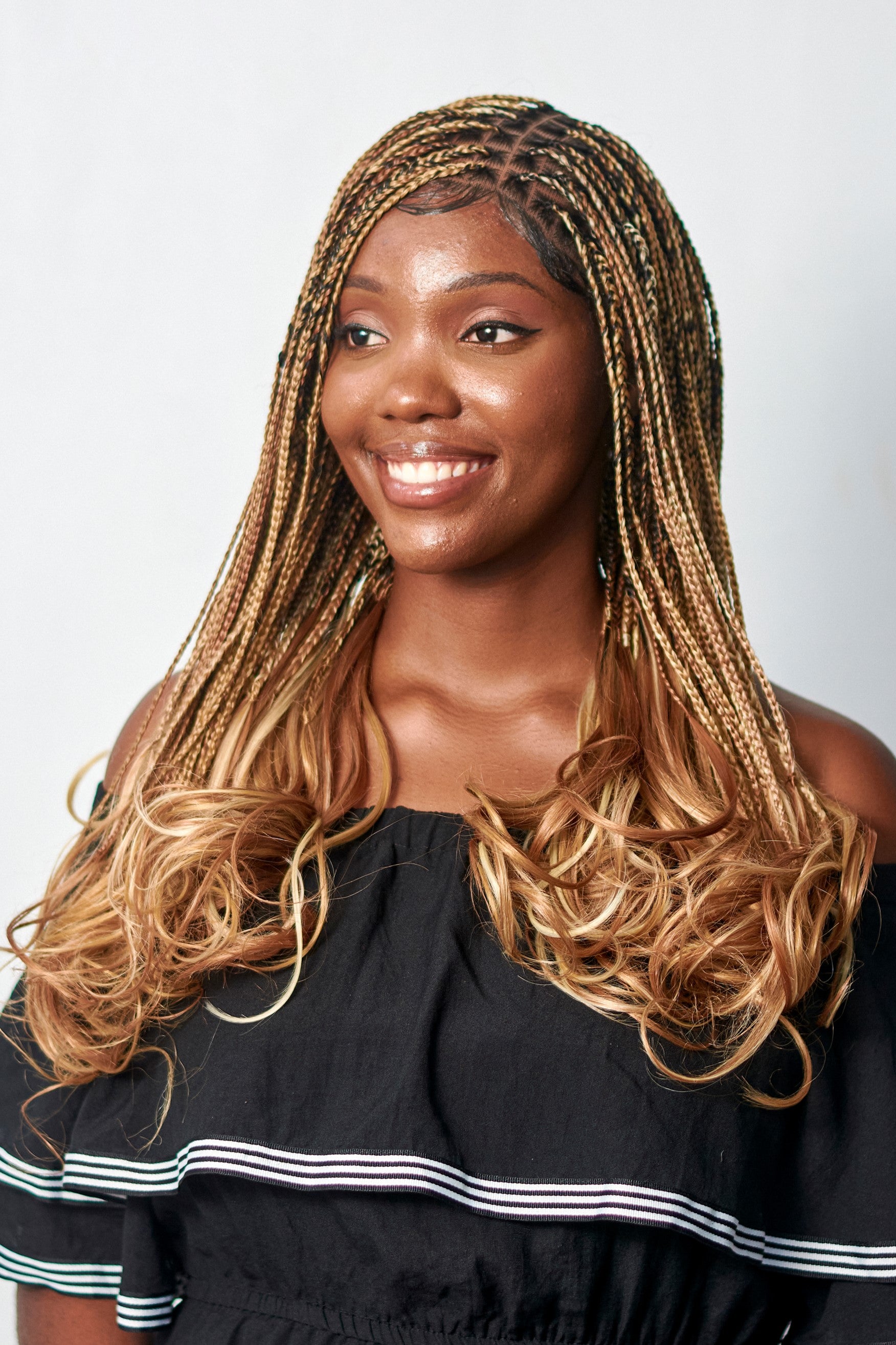 18" Full HD 360 Lace Front Knotless French Curl Hand Braided Wig