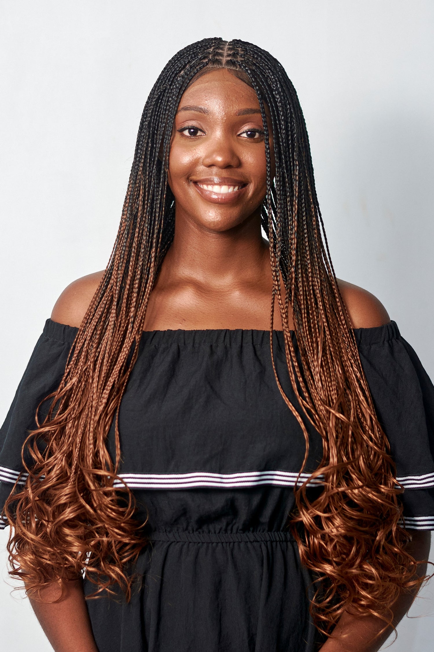 28" Full HD 360 Lace Front Knotless French Curl Hand Braided Wig