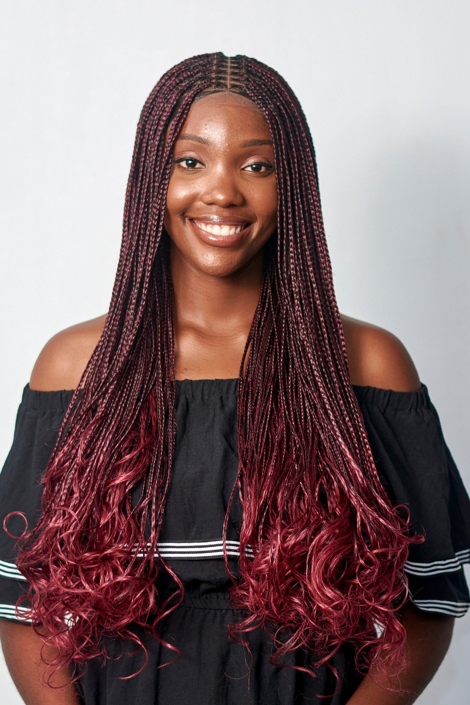 28" Full HD 360 Lace Front Knotless French Curl Hand Braided Wig