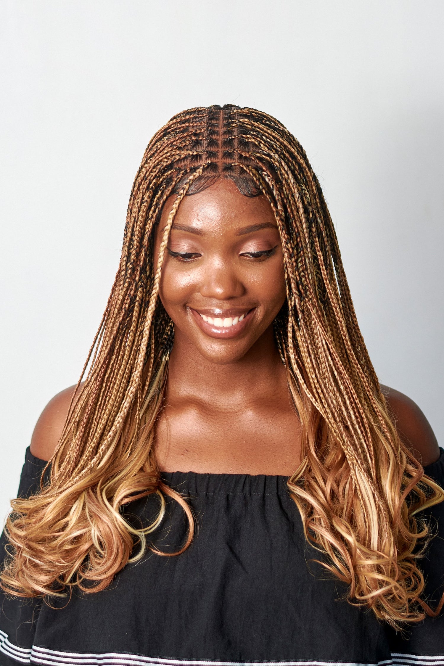 18" Full HD 360 Lace Front Knotless French Curl Hand Braided Wig