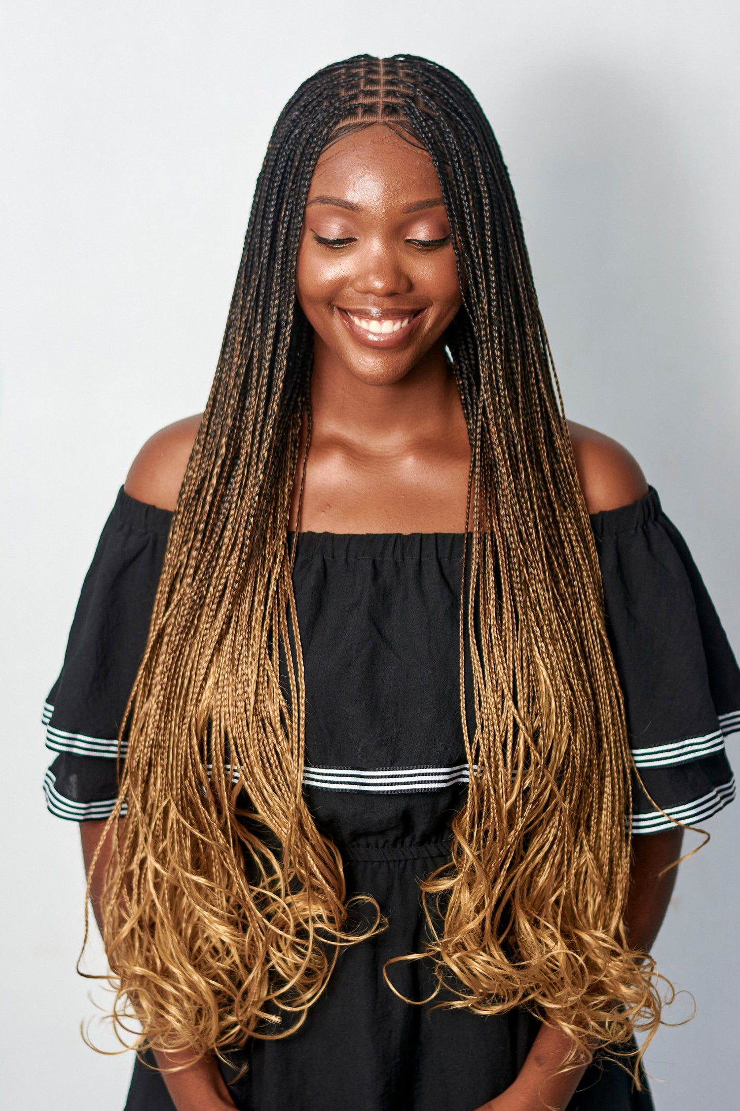 28" Full HD 360 Lace Front Knotless French Curl Hand Braided Wig