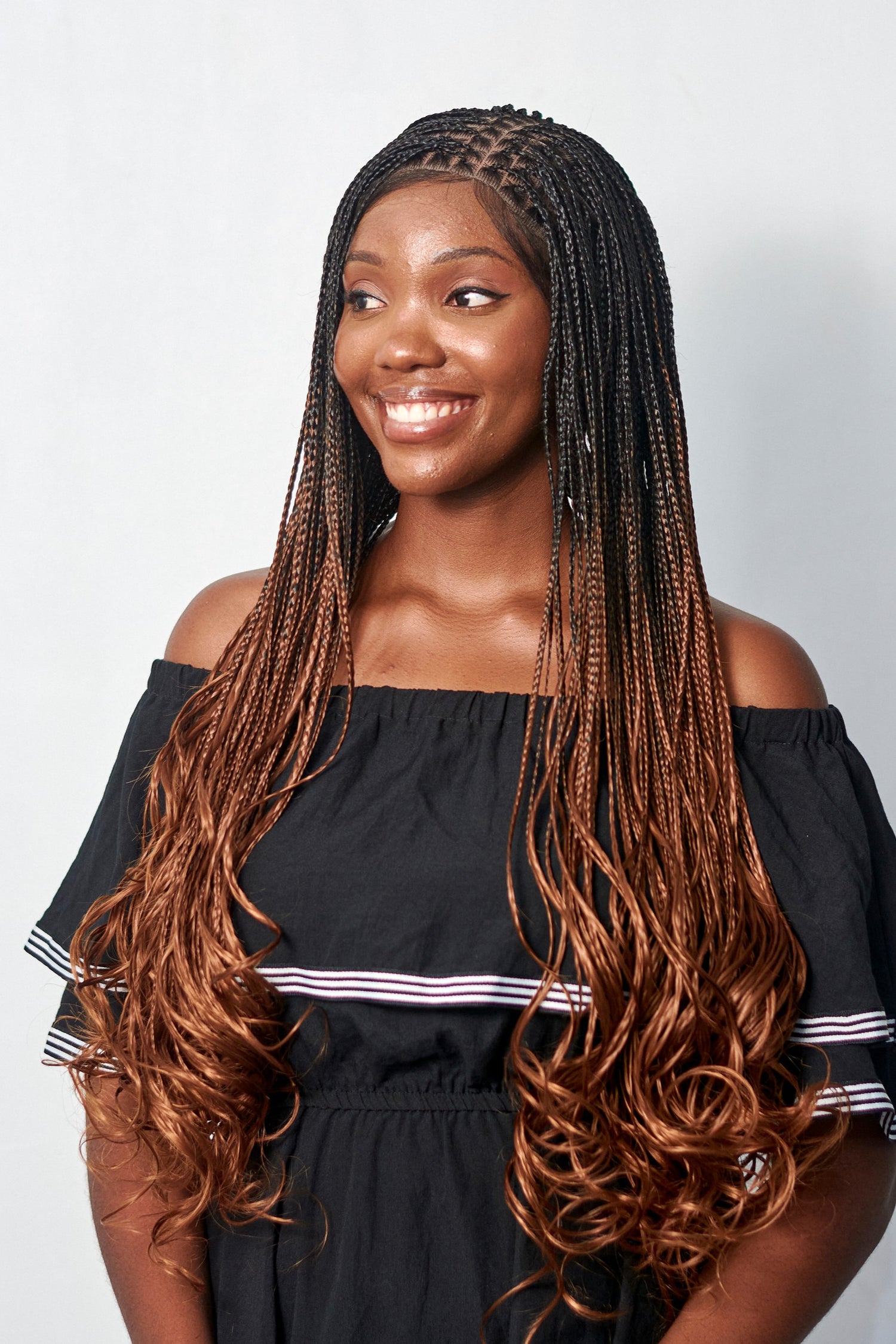 28" Full HD 360 Lace Front Knotless French Curl Hand Braided Wig