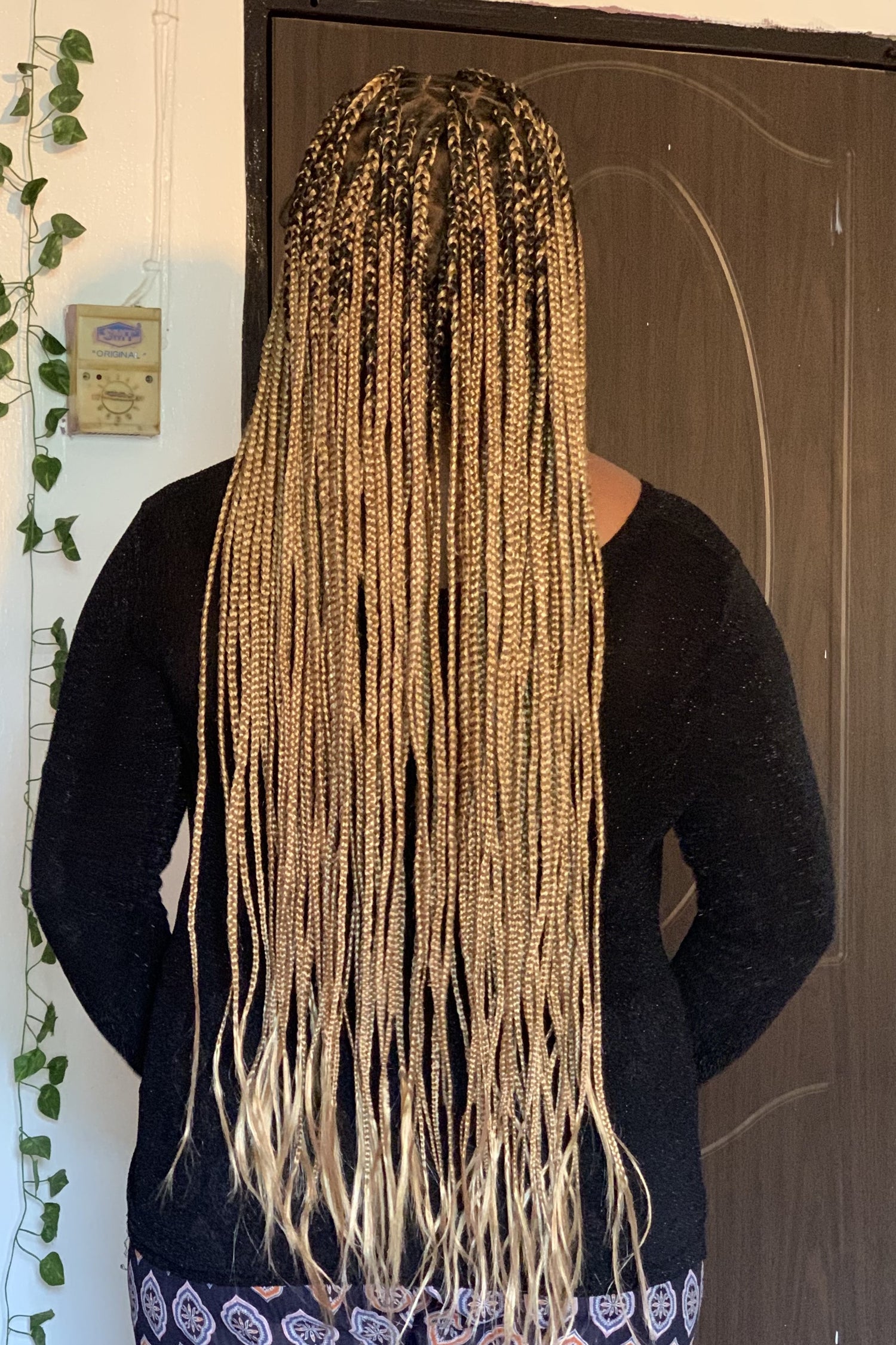 36" Medium Knotless Braid Wig on Full 360 HD Lace Cap With Baby Hair