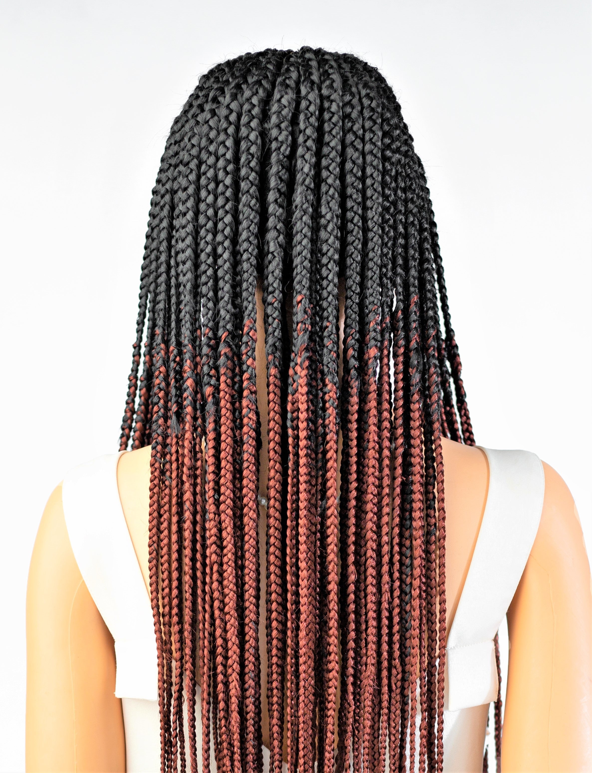 26" 13X5 Lace Closure Cornrow Center part Hand Braided Wig
