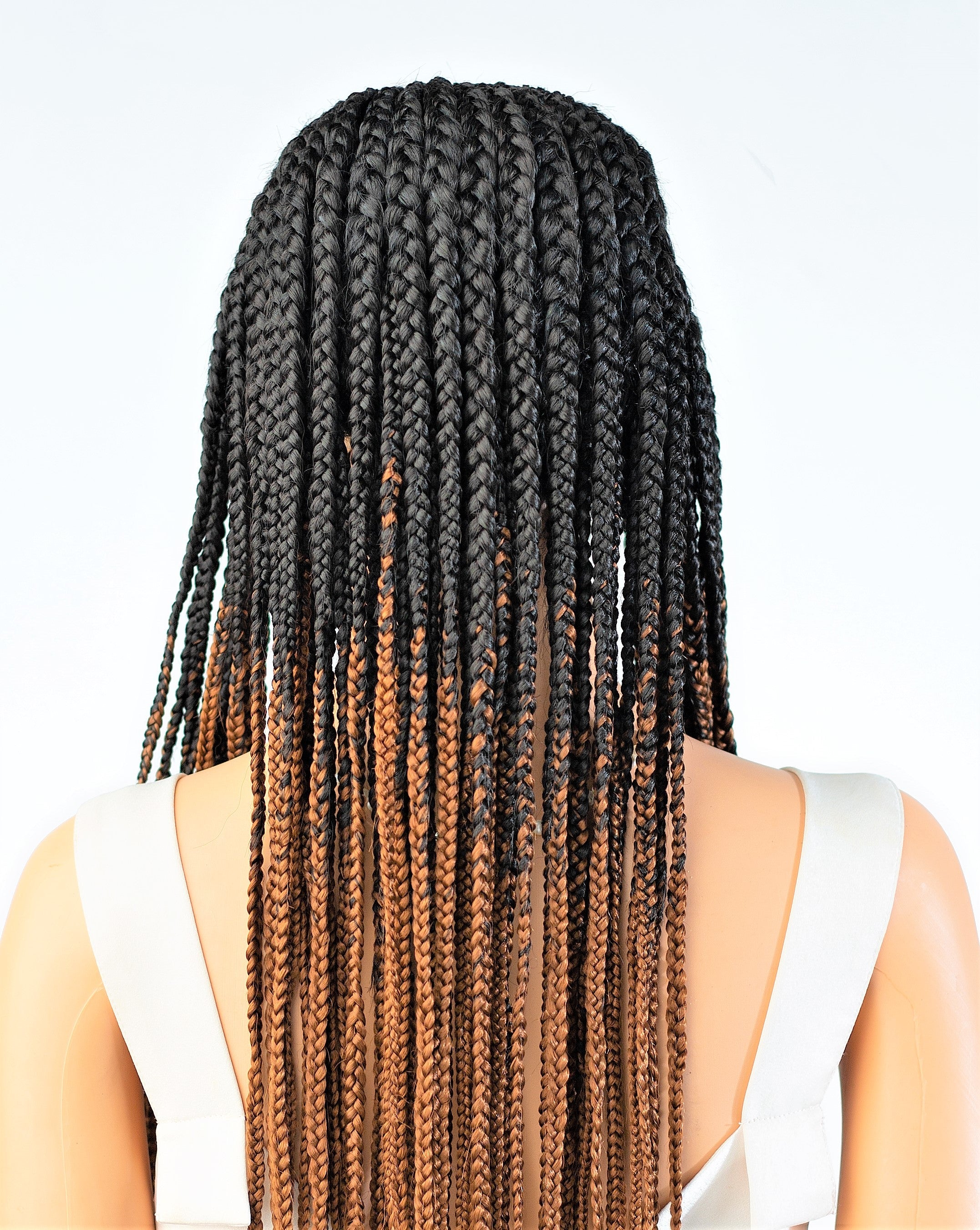 26" 13X5 Lace Closure Cornrow Side part Hand Braided Wig