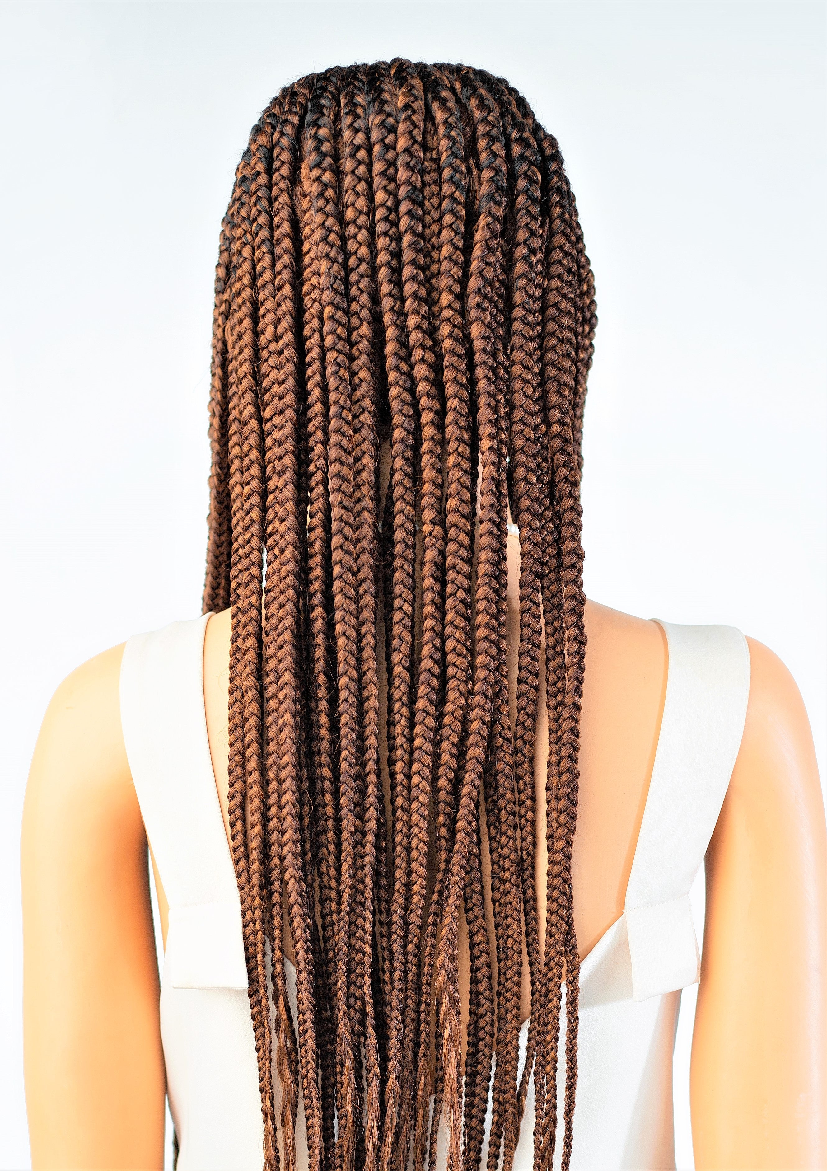 26" 13X5 Lace Closure Cornrow Side part Hand Braided Wig