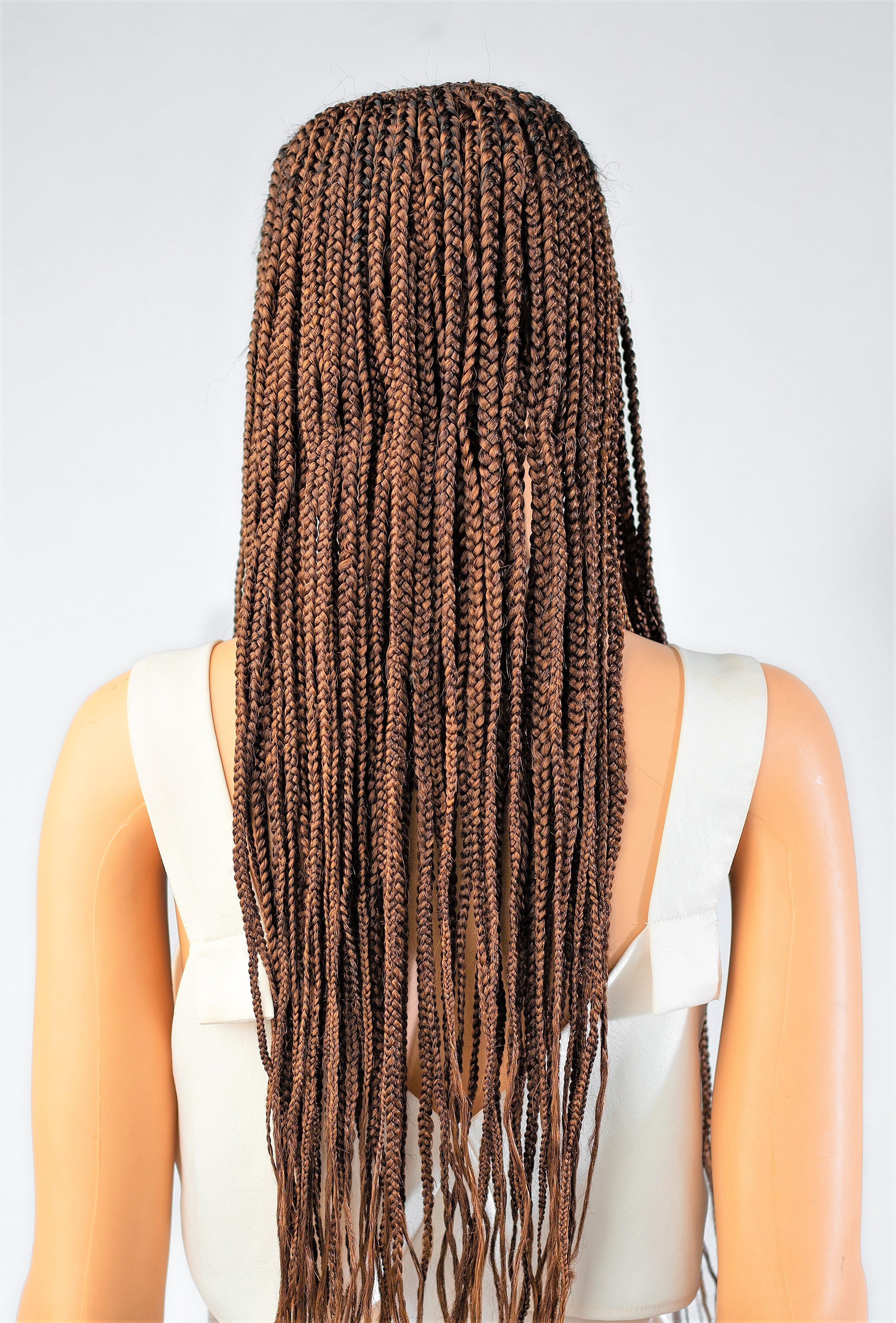26" 13X5 Lace Closure Cornrow Tiwa Side part Hand Braided Wig