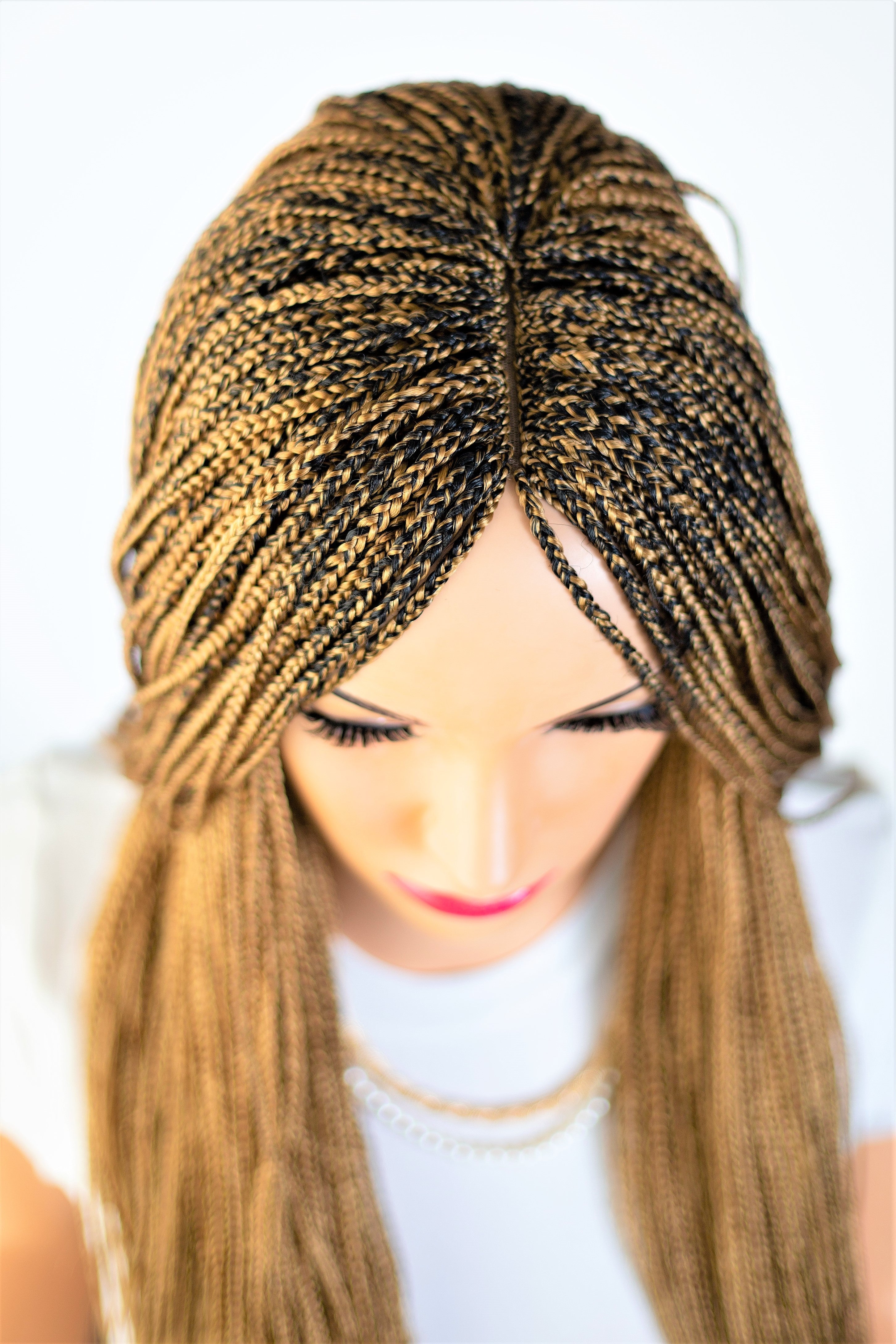 22" 2X6 Lace Closure Micro Million Hand Braided Wig