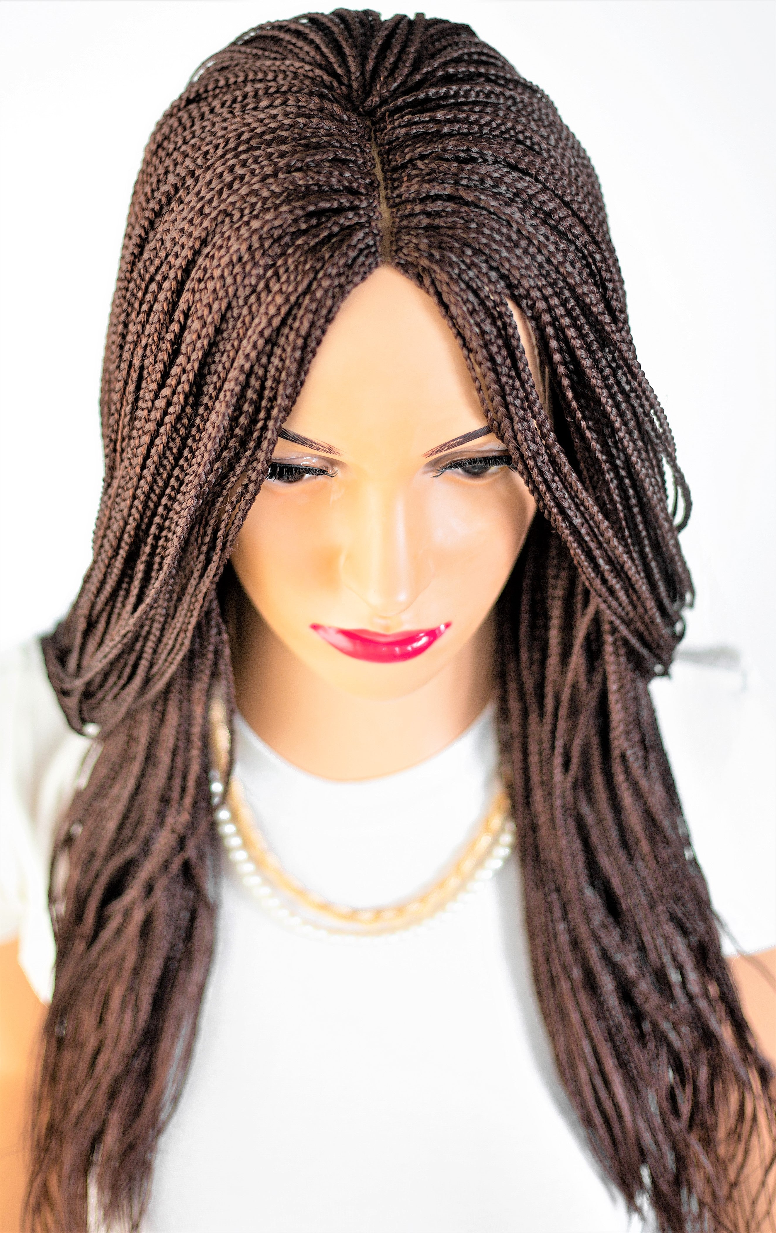 18" 2X6 Lace Closure Micro Million Hand Braided Wig