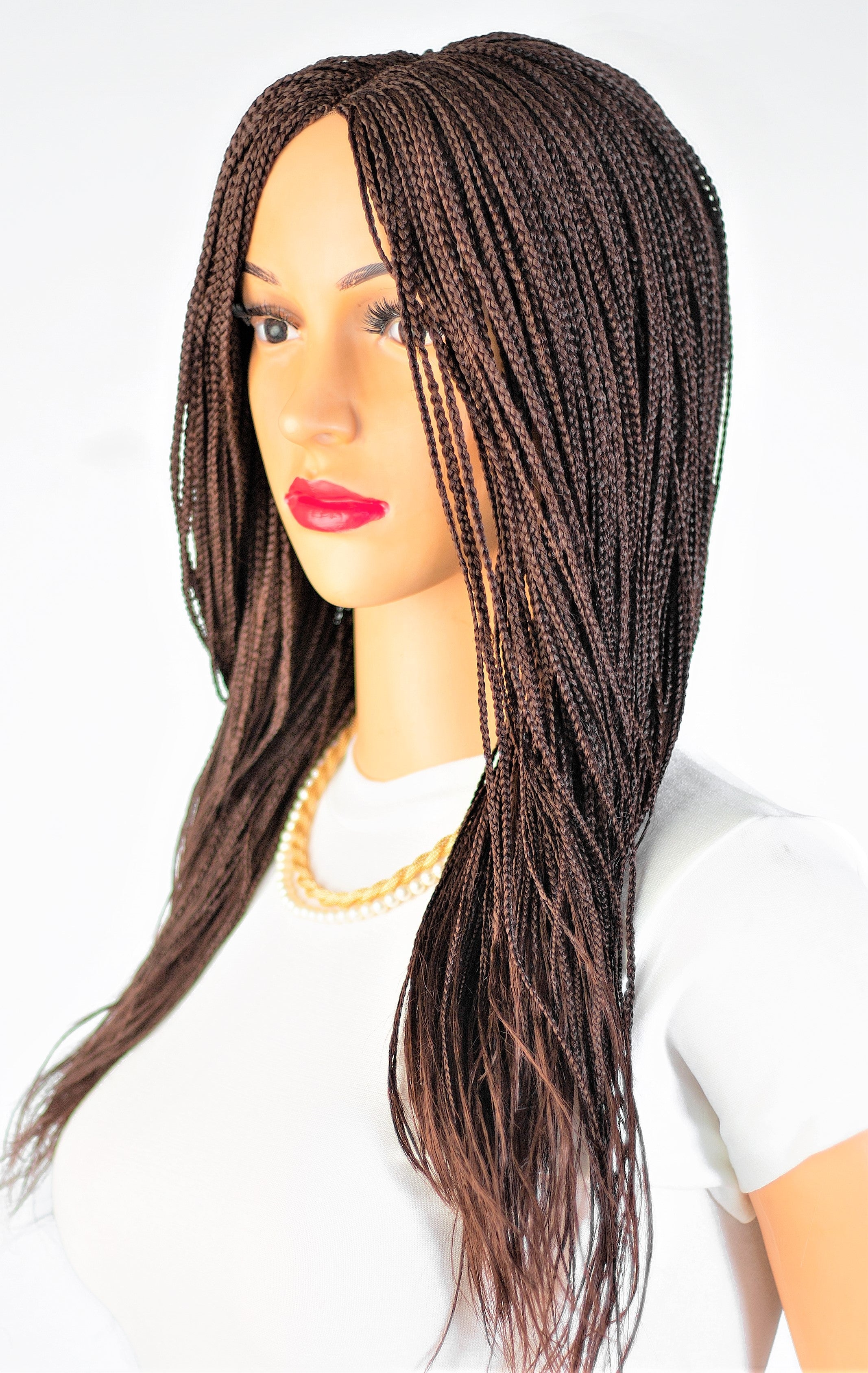 18" 2X6 Lace Closure Micro Million Hand Braided Wig