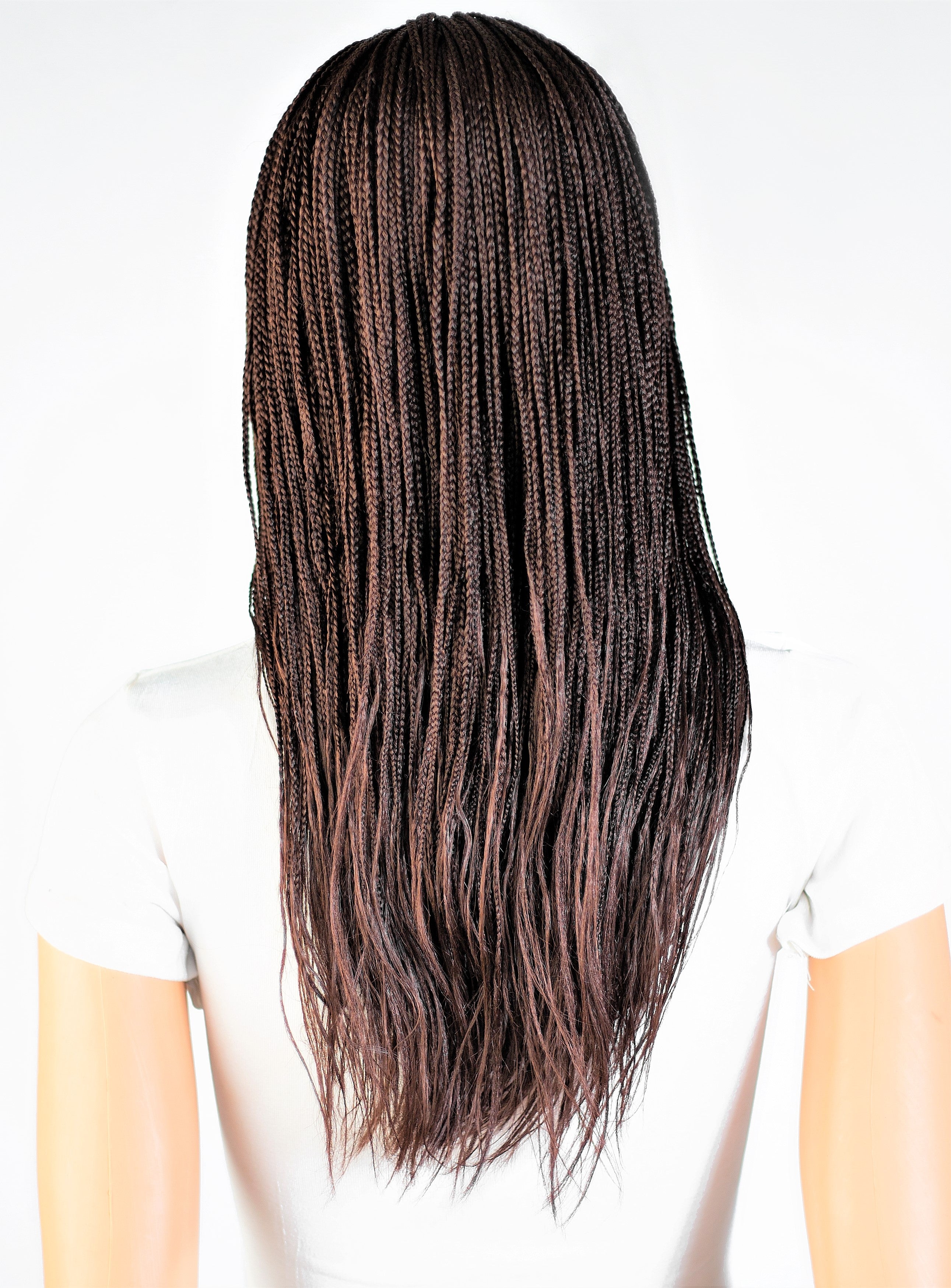 18" 2X6 Lace Closure Micro Million Hand Braided Wig