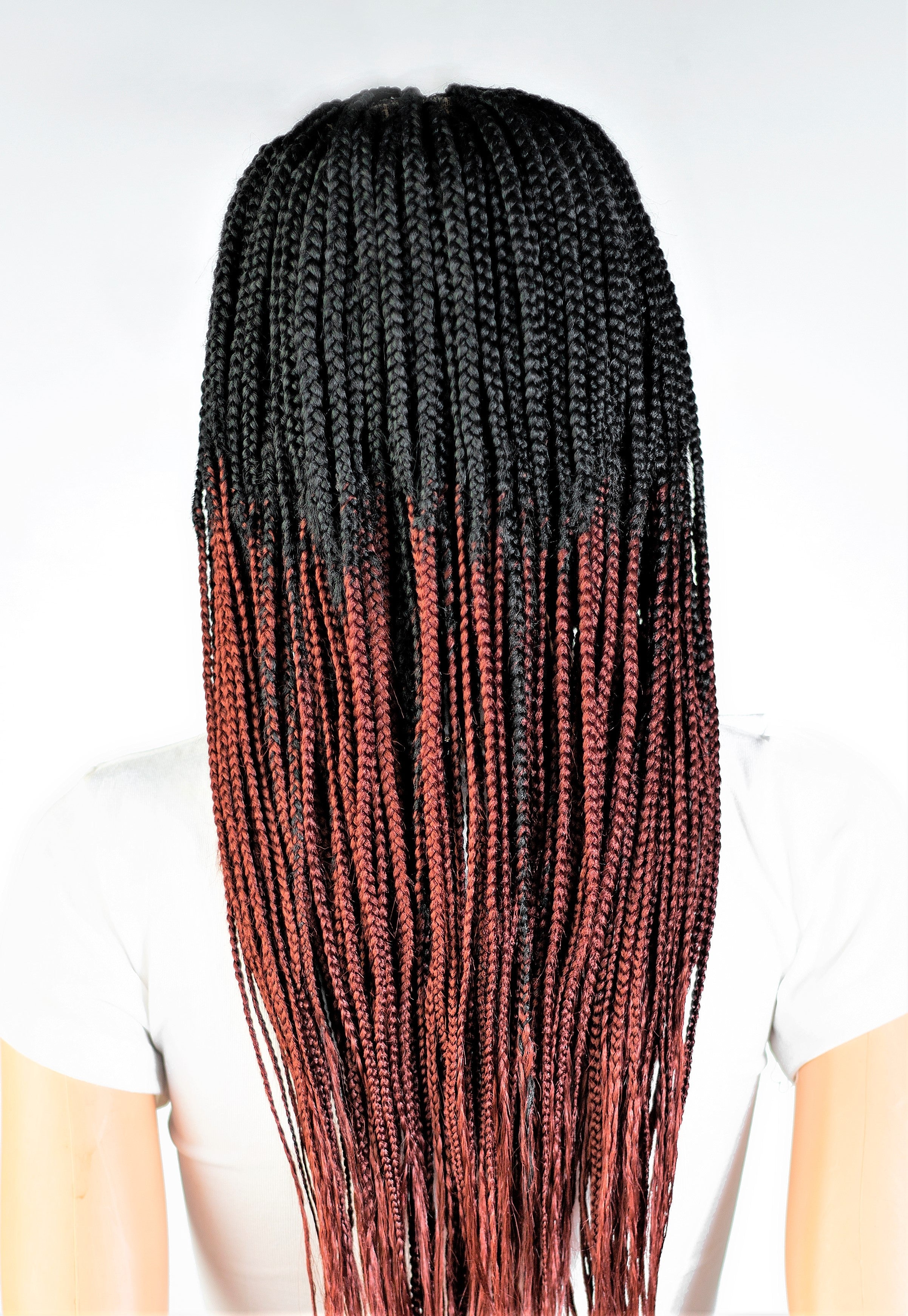 22" 13X5 Lace Closure Frontal Knotless Medium Hand Braided Wig