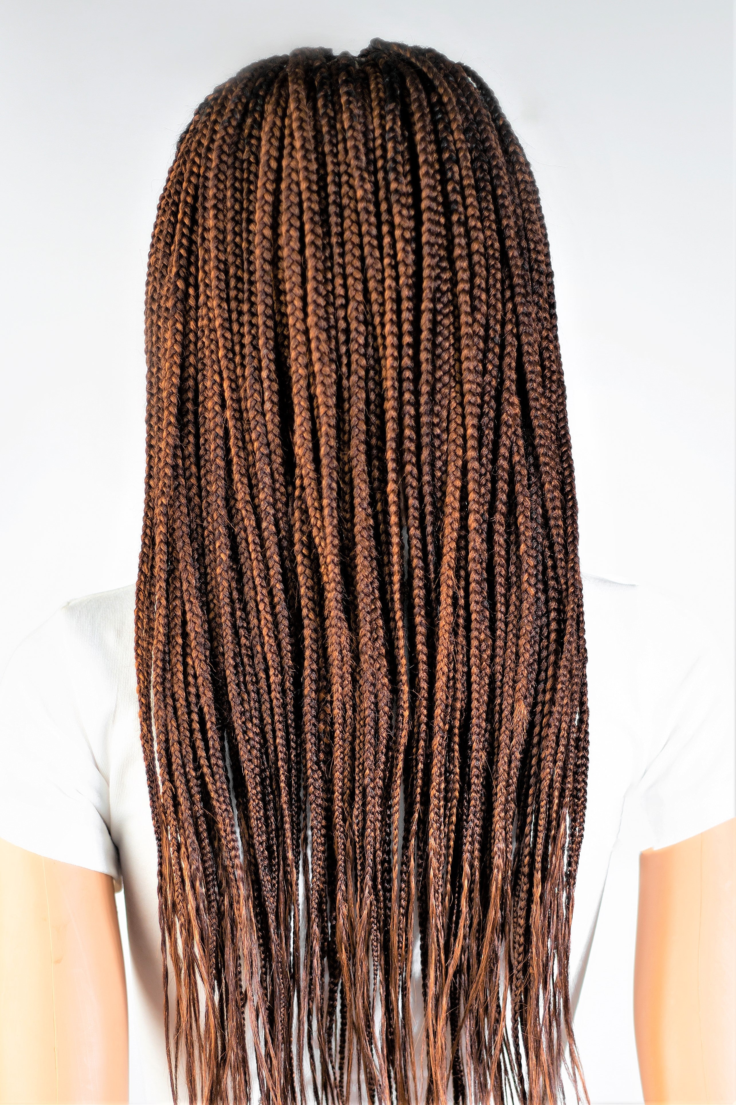 22" 13X5 Lace Closure Frontal Knotless Medium Hand Braided Wig
