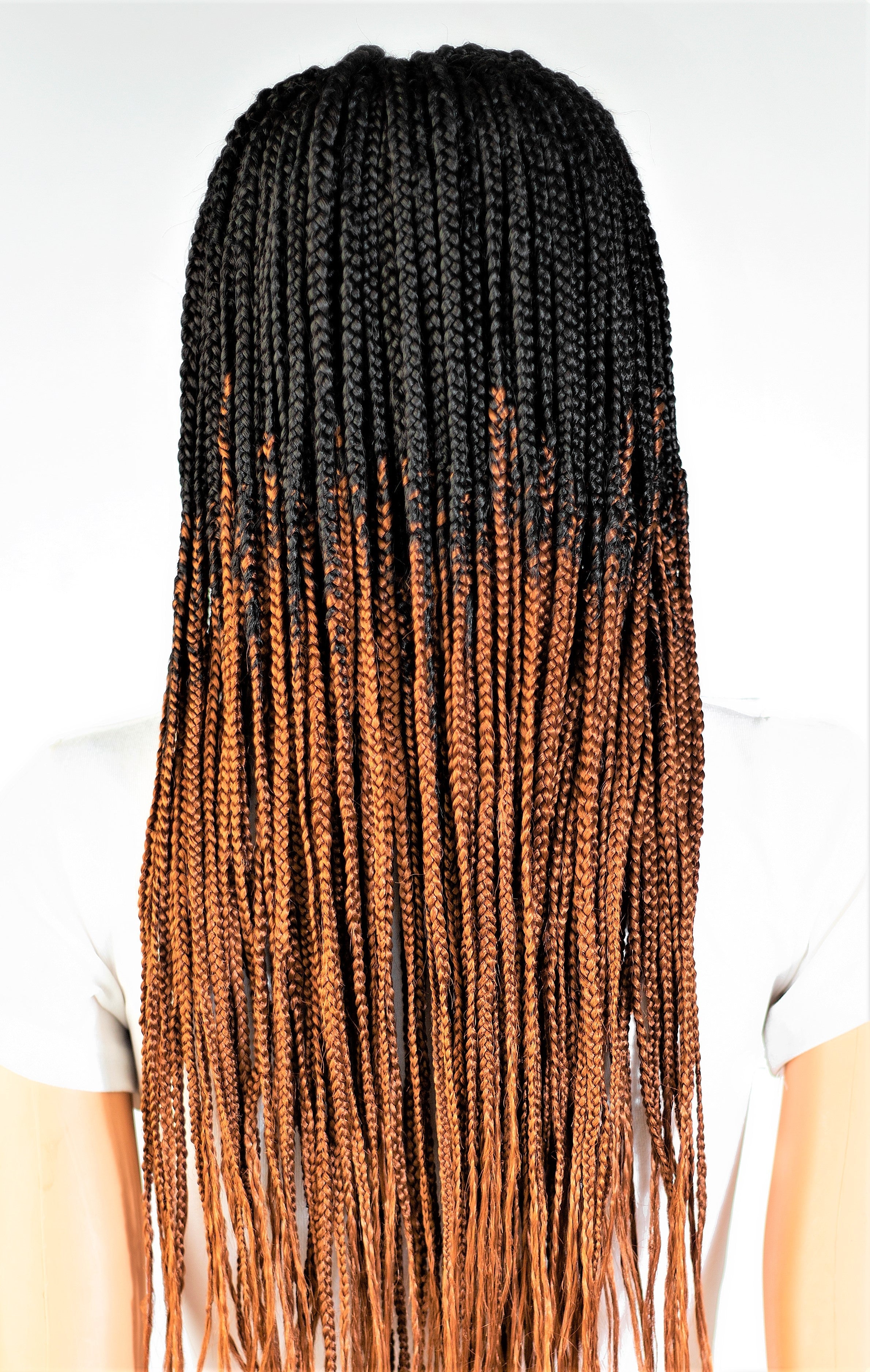 22" 13X5 Lace Closure Frontal Knotless Medium Hand Braided Wig