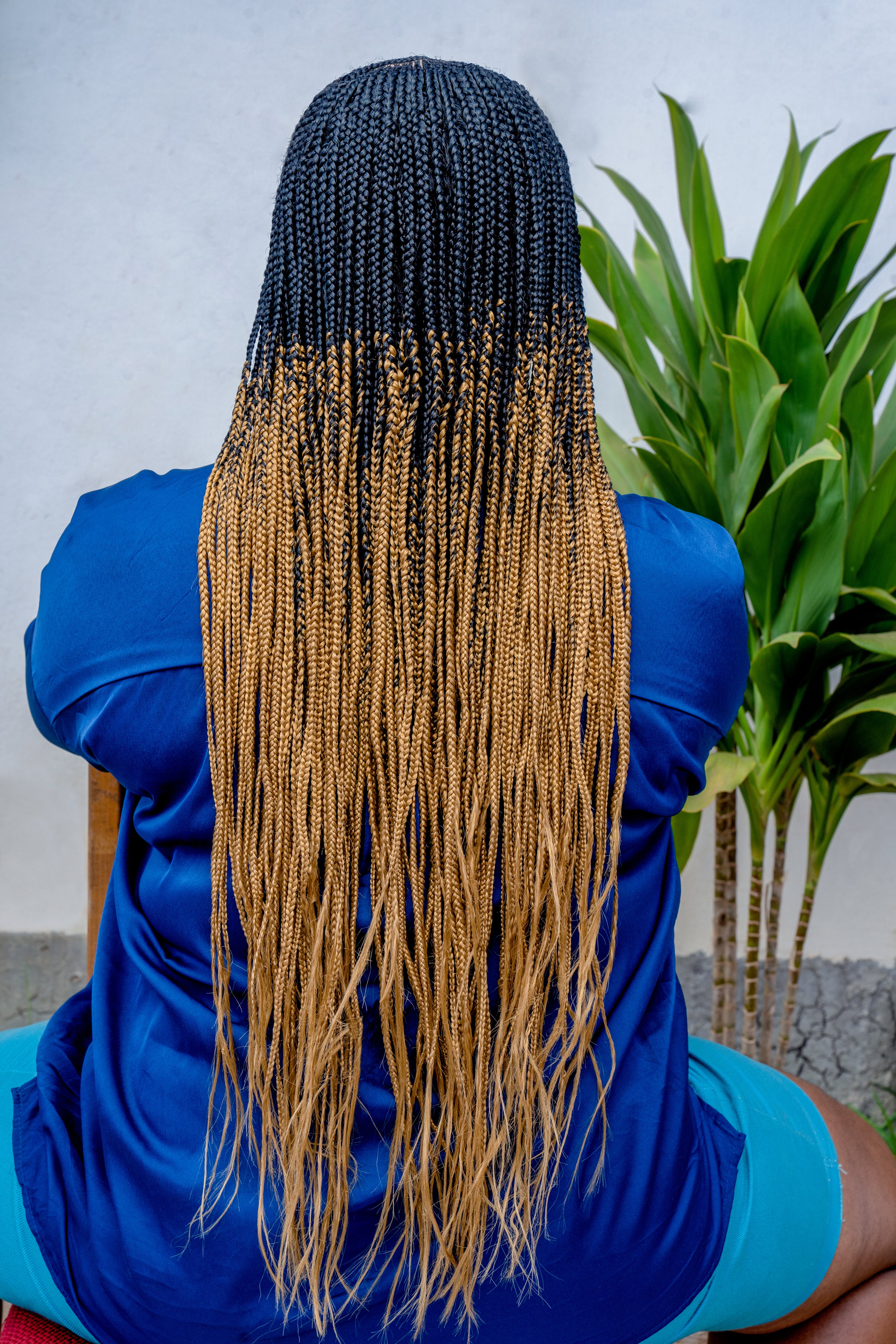 26" 13X5 Lace Closure Cornrow Tiwa Side part Hand Braided Wig