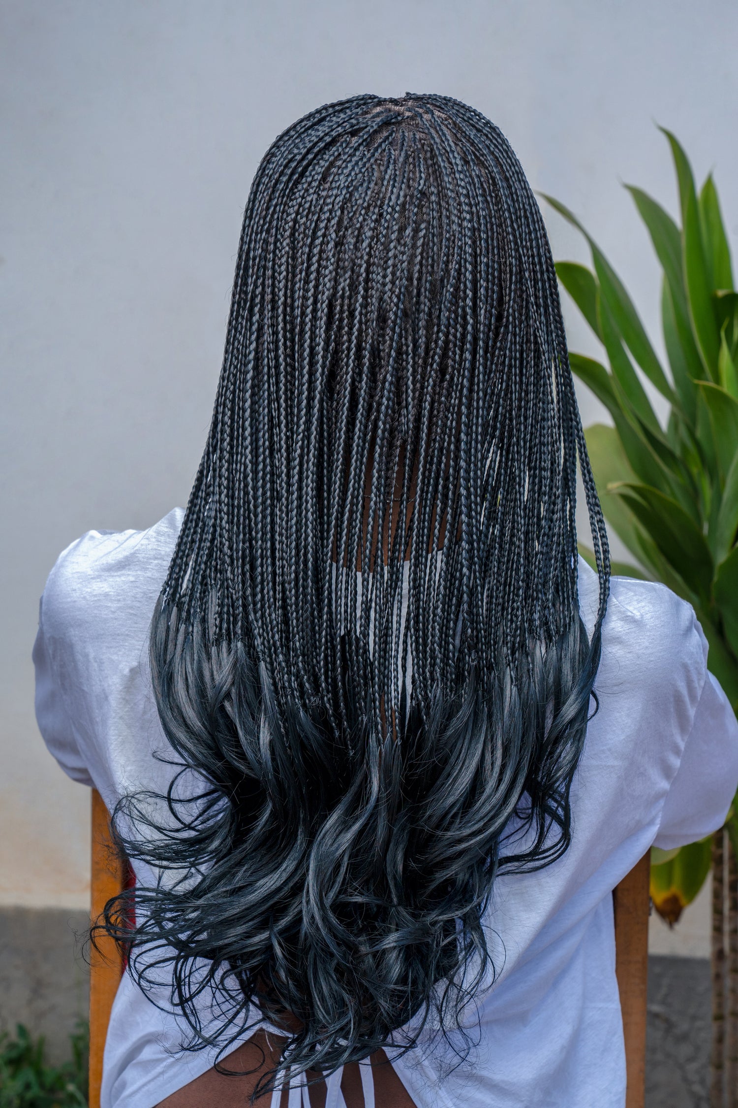 18" Full HD 360 Lace Front Knotless French Curl Hand Braided Wig