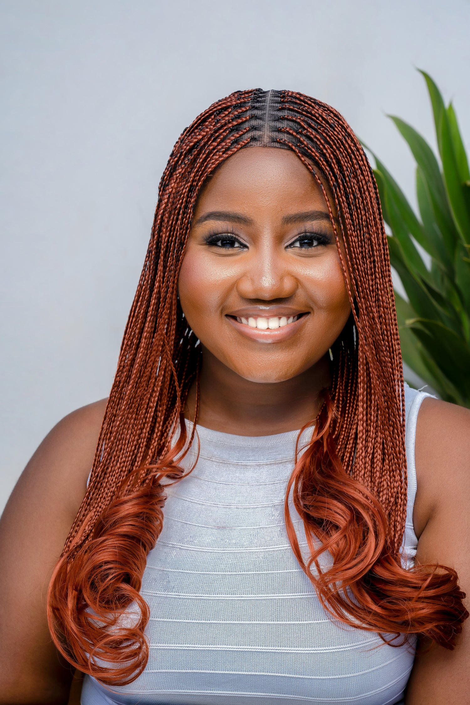 18" Full HD 360 Lace Front Knotless French Curl Hand Braided Wig