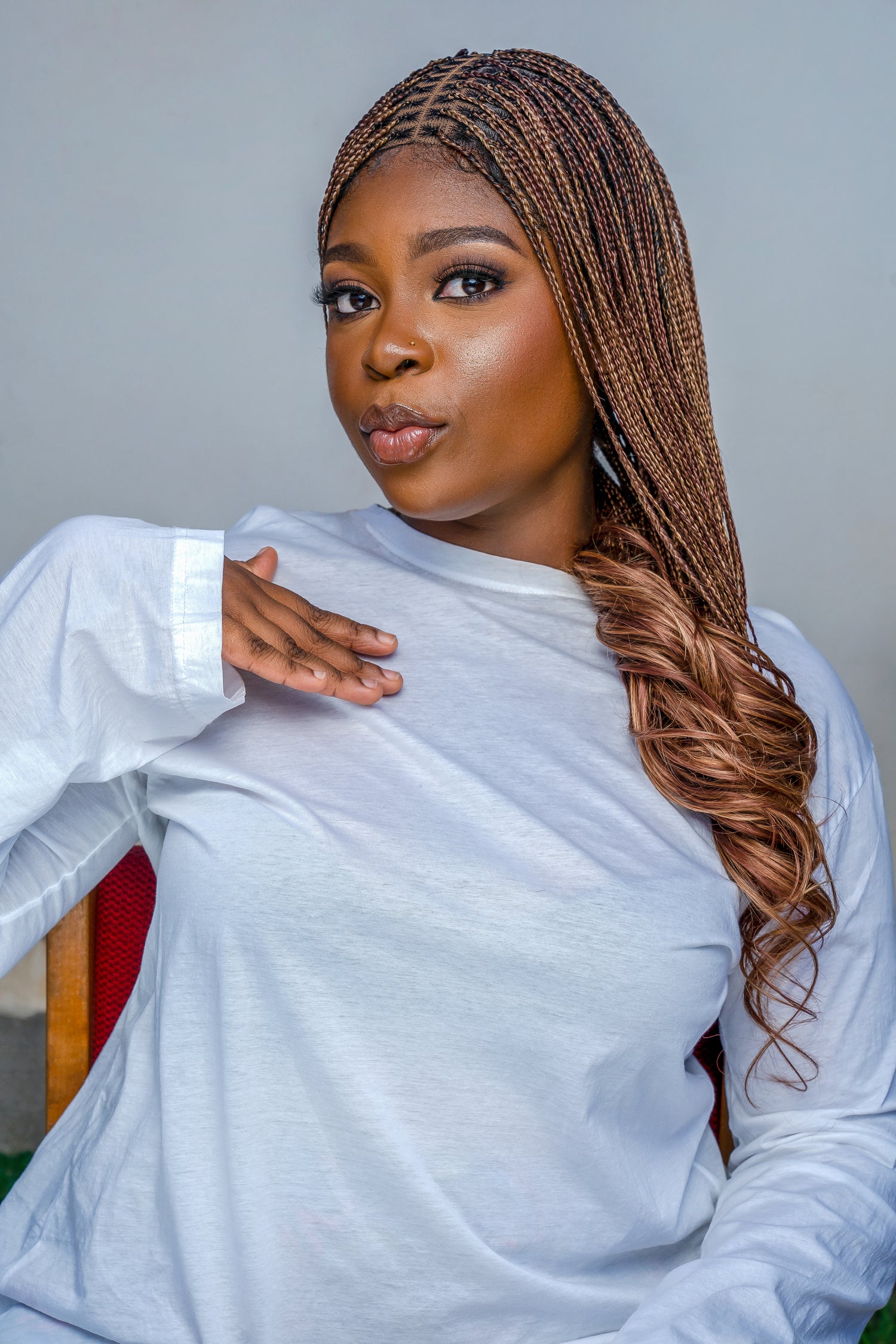 18" Full HD 360 Lace Front Knotless French Curl Hand Braided Wig