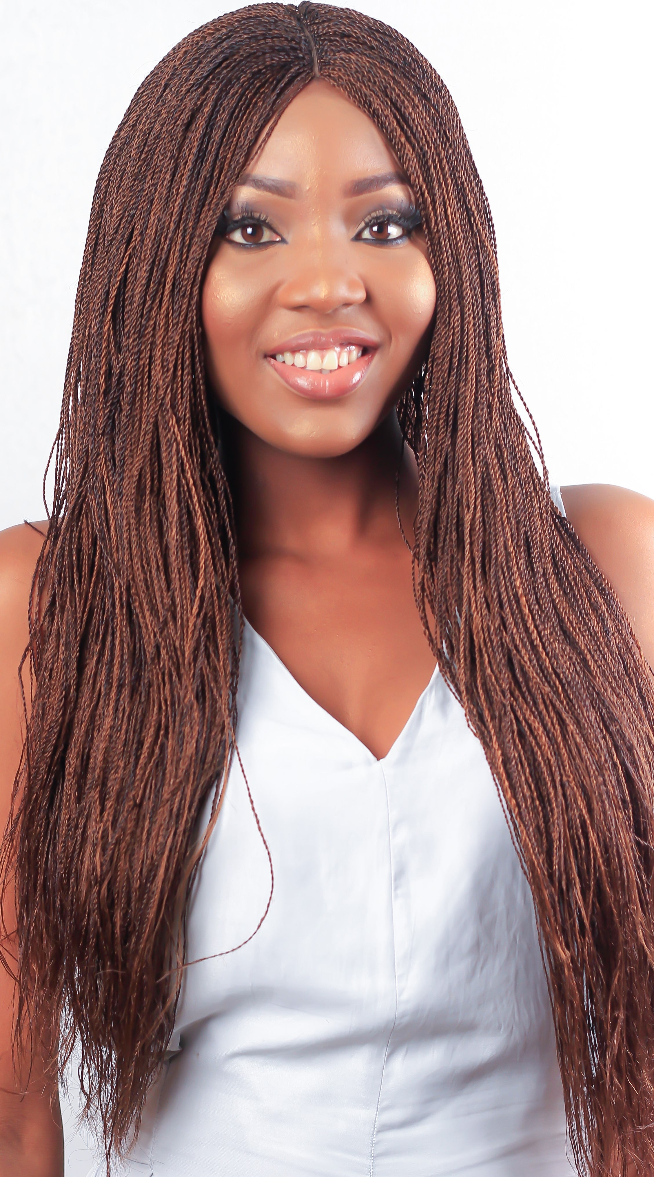 22" 2X6 Lace Closure Micro Million Hand Twist Braided Wig