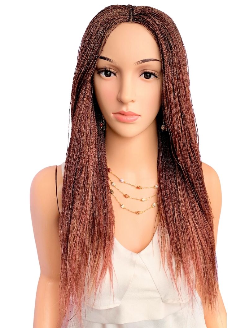 18" 2X6 Lace Closure Micro Million Hand Twist Braided Wig
