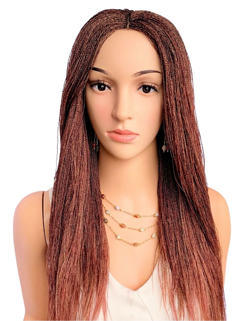 18" 2X6 Lace Closure Micro Million Hand Twist Braided Wig