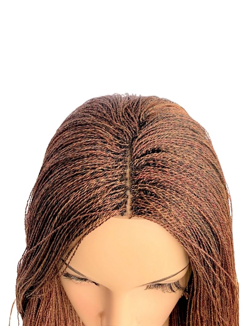 22" 2X6 Lace Closure Micro Million Hand Twist Braided Wig