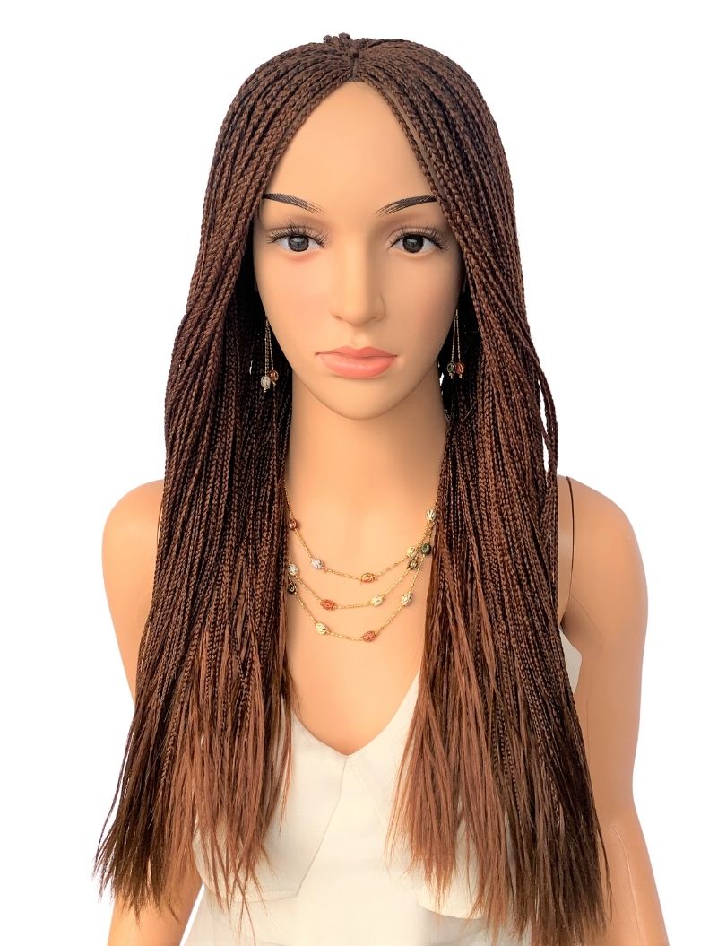 18" 2X6 Lace Closure Micro Million Hand Braided Wig