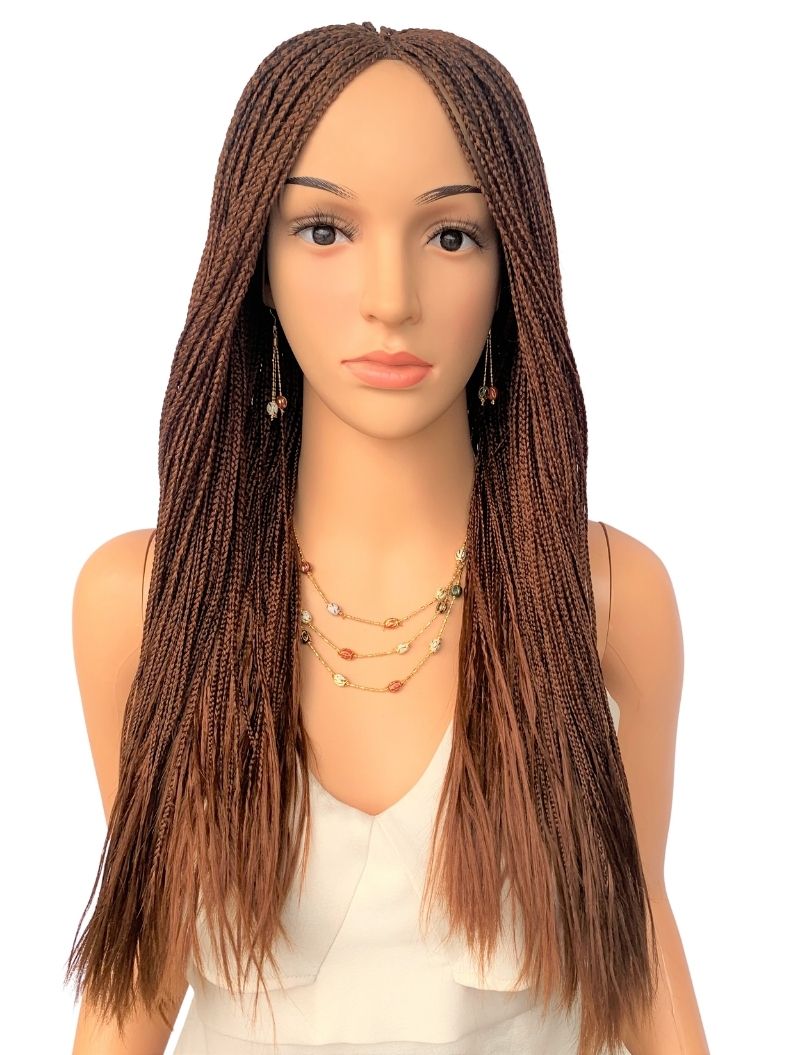 18" 2X6 Lace Closure Micro Million Hand Braided Wig