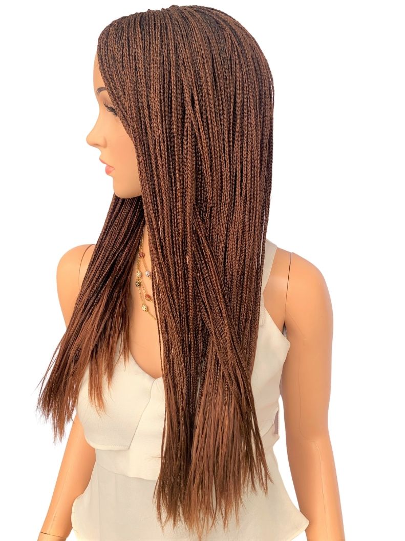 18" 2X6 Lace Closure Micro Million Hand Braided Wig
