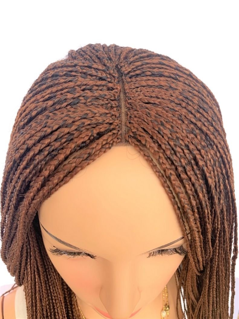 18" 2X6 Lace Closure Micro Million Hand Braided Wig