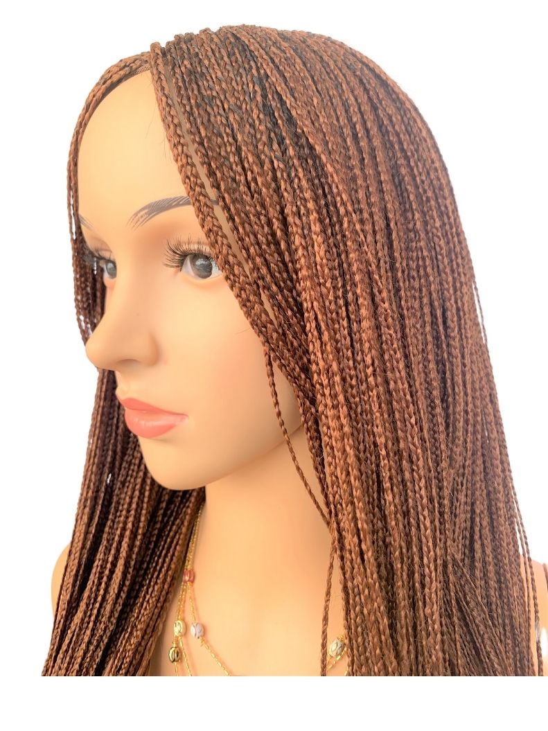 18" 2X6 Lace Closure Micro Million Hand Braided Wig