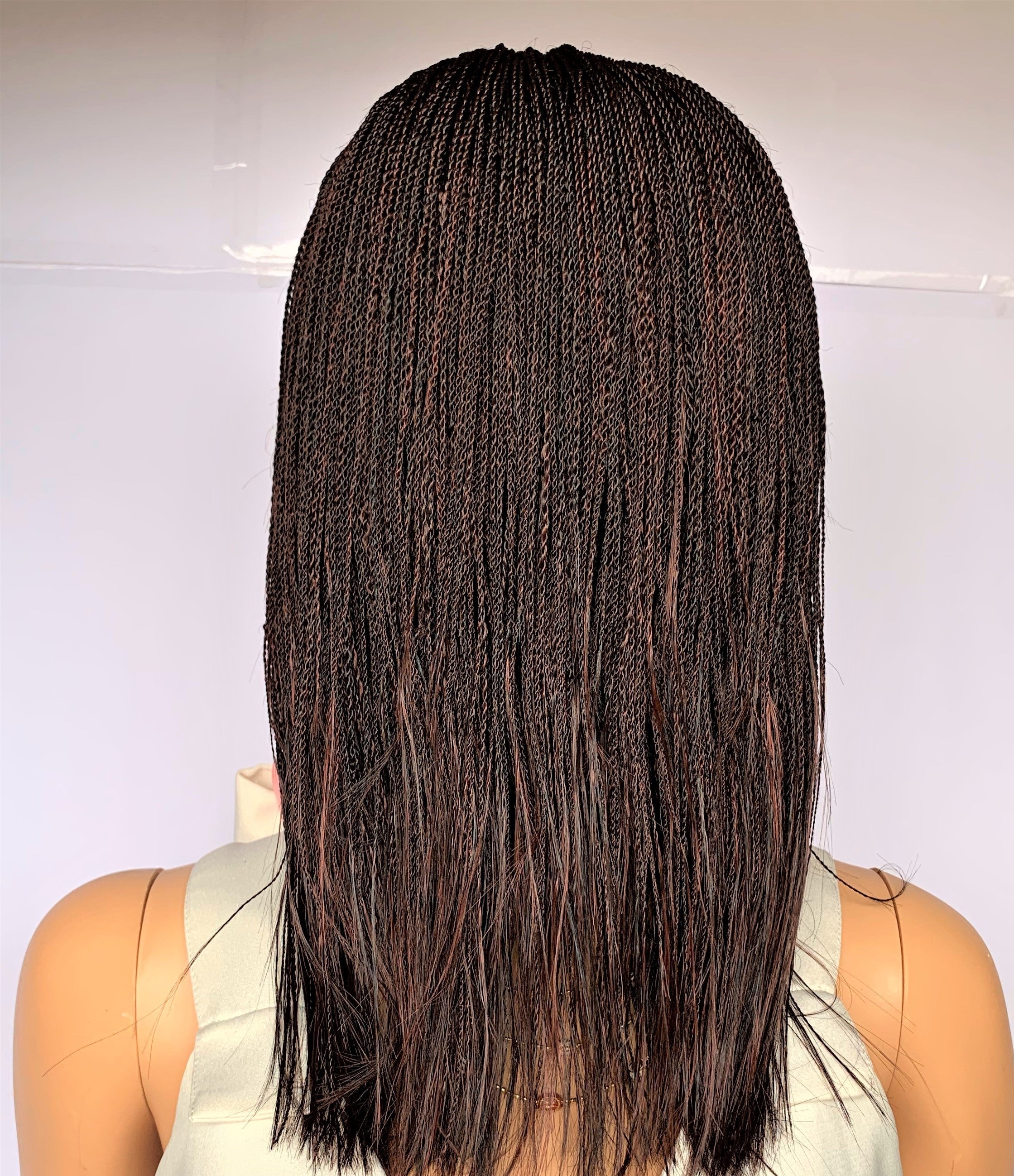 12" 2X6 Lace Closure Micro Million Hand Twist Braided Wig