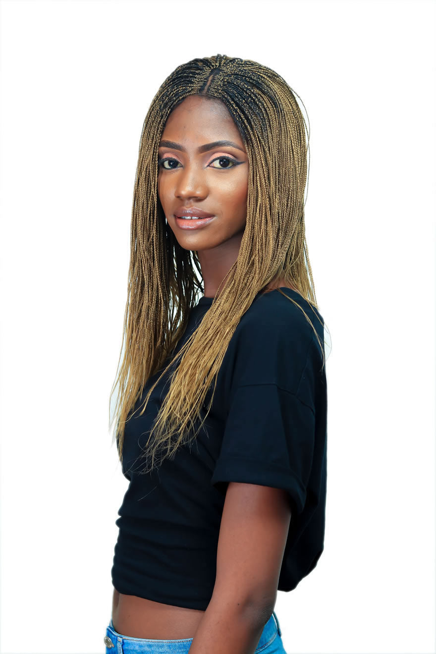 18" 2X6 Lace Closure Micro Million Hand Braided Wig