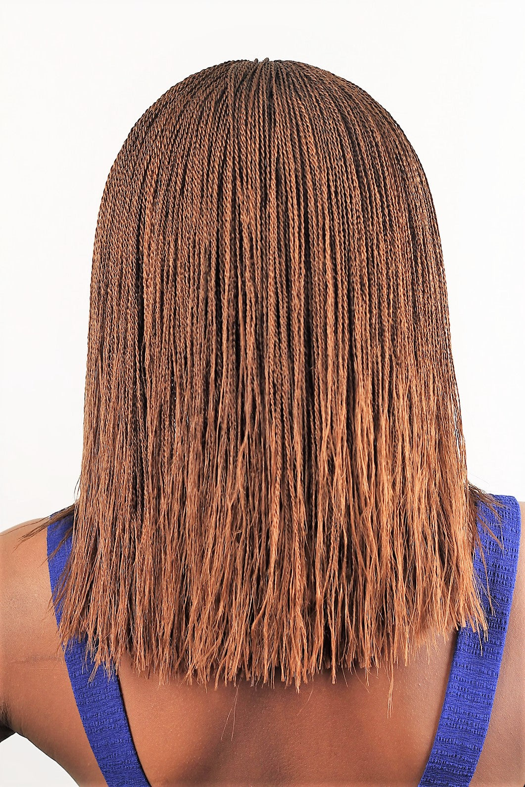 12" 2X6 Lace Closure Micro Twist Blunt Bob Hand Braided Wig
