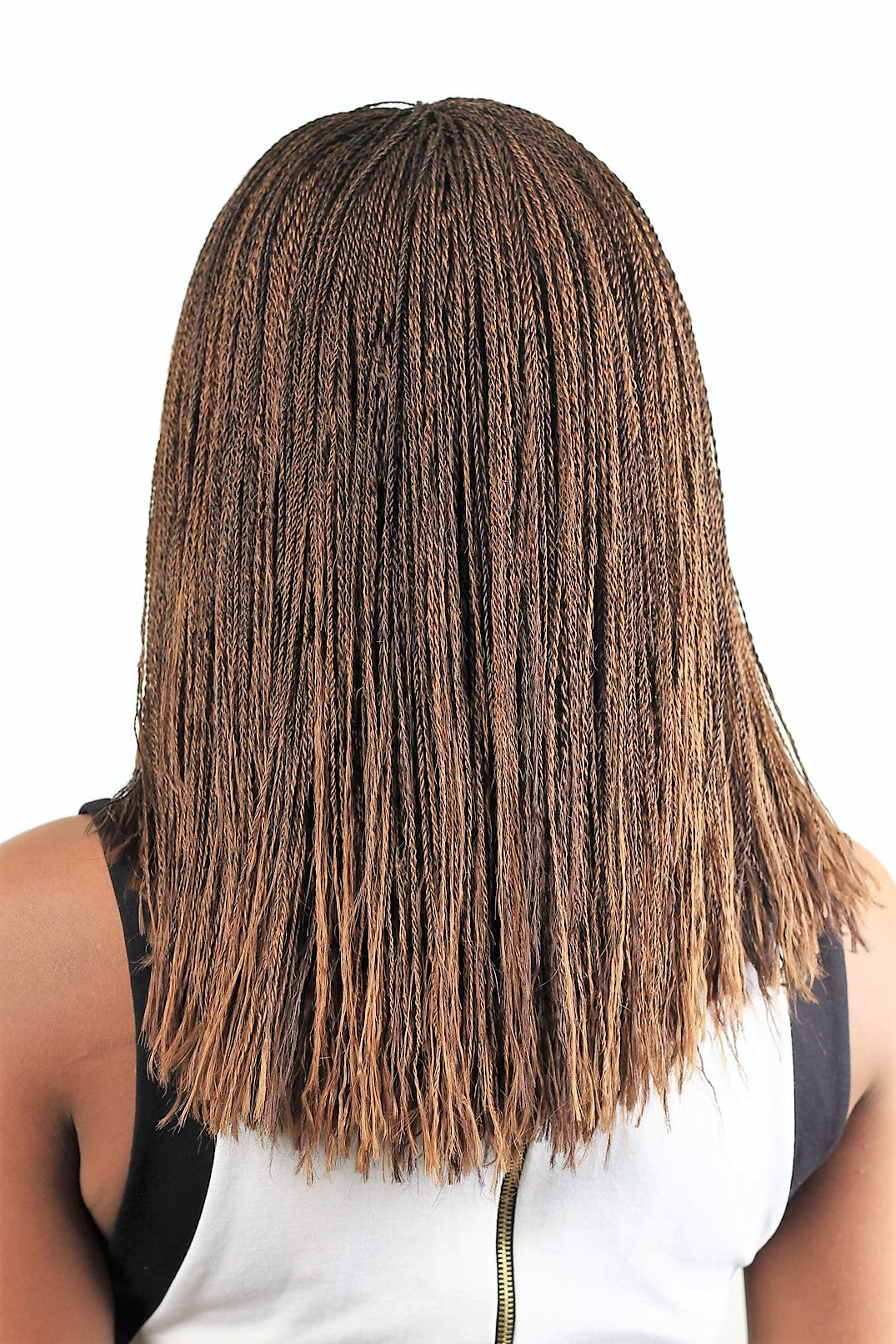 12" 2X6 Lace Closure Micro Twist Blunt Bob Hand Braided Wig