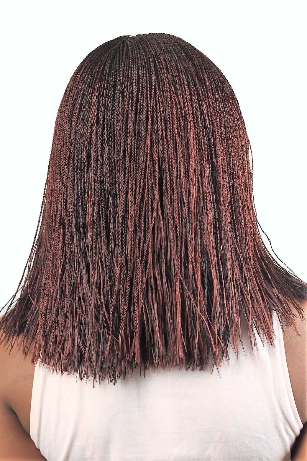 12" 2X6 Lace Closure Micro Twist Blunt Bob Hand Braided Wig