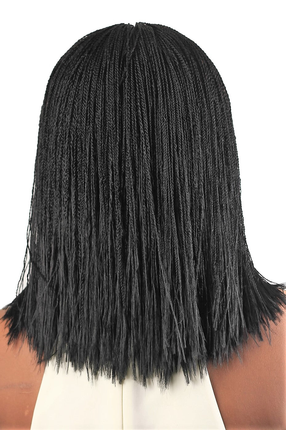 12" 2X6 Lace Closure Micro Twist Blunt Bob Hand Braided Wig
