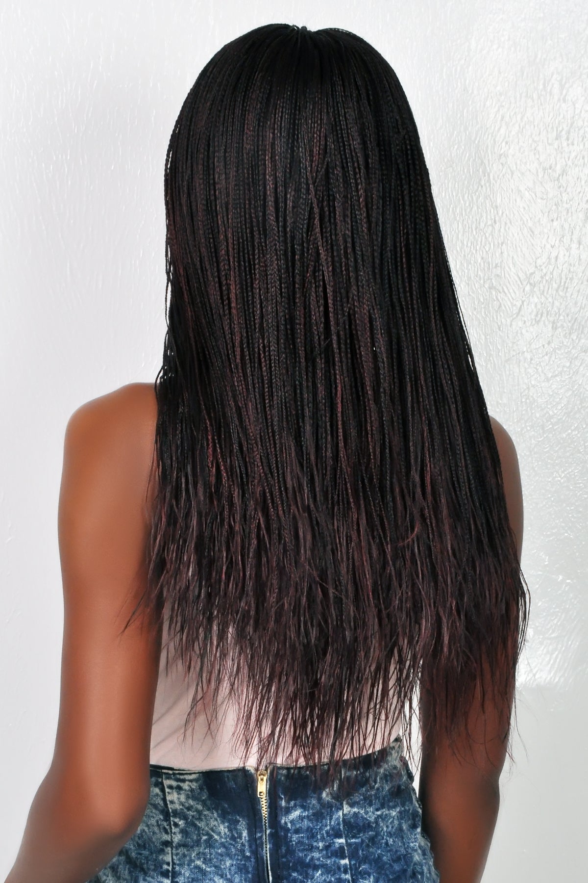 22" 2X6 Lace Closure Micro Million Hand Braided Wig
