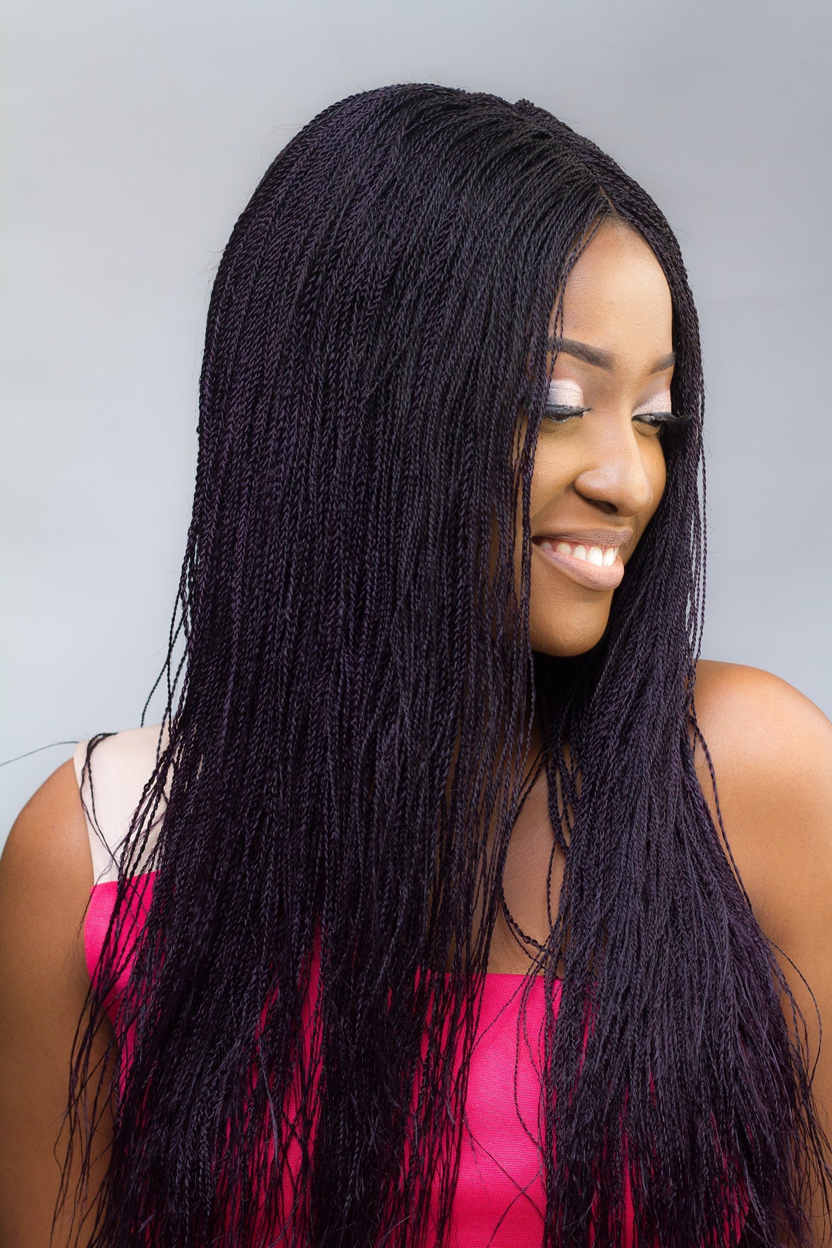 22" 2X6 Lace Closure Micro Million Hand Twist Braided Wig