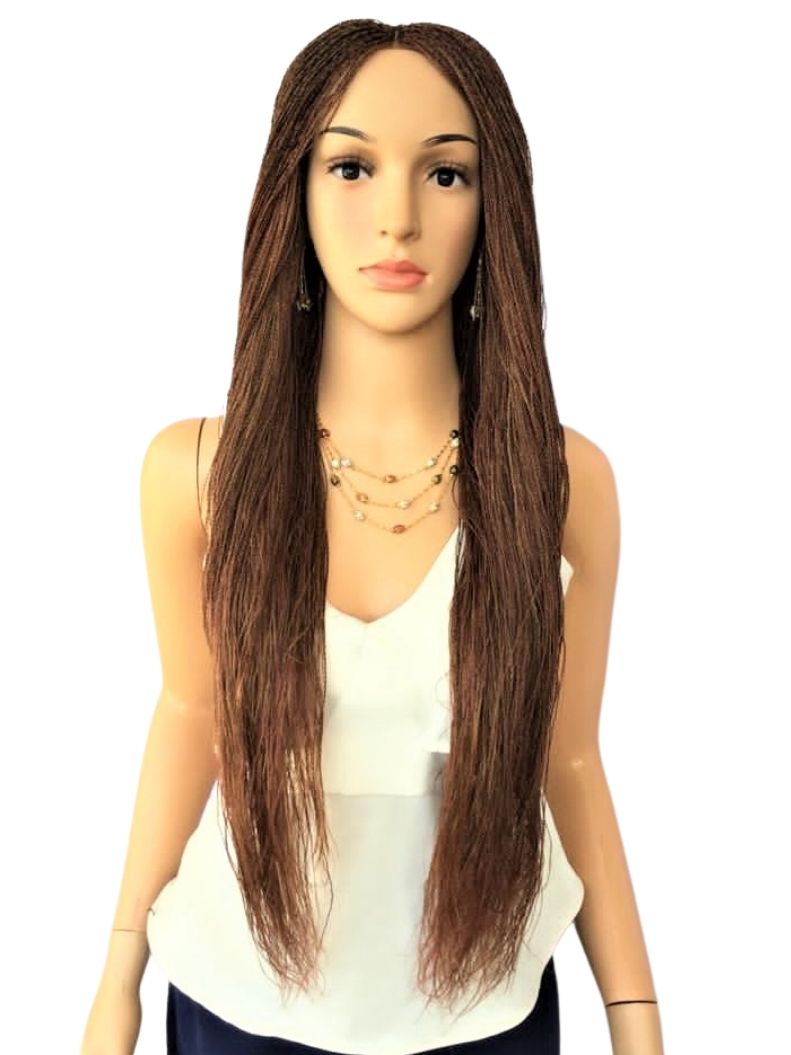 22" 2X6 Lace Closure Micro Million Hand Twist Braided Wig