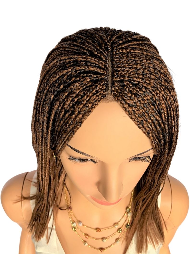 12" 2X6 Lace Closure Micro Million Hand Braided Wig