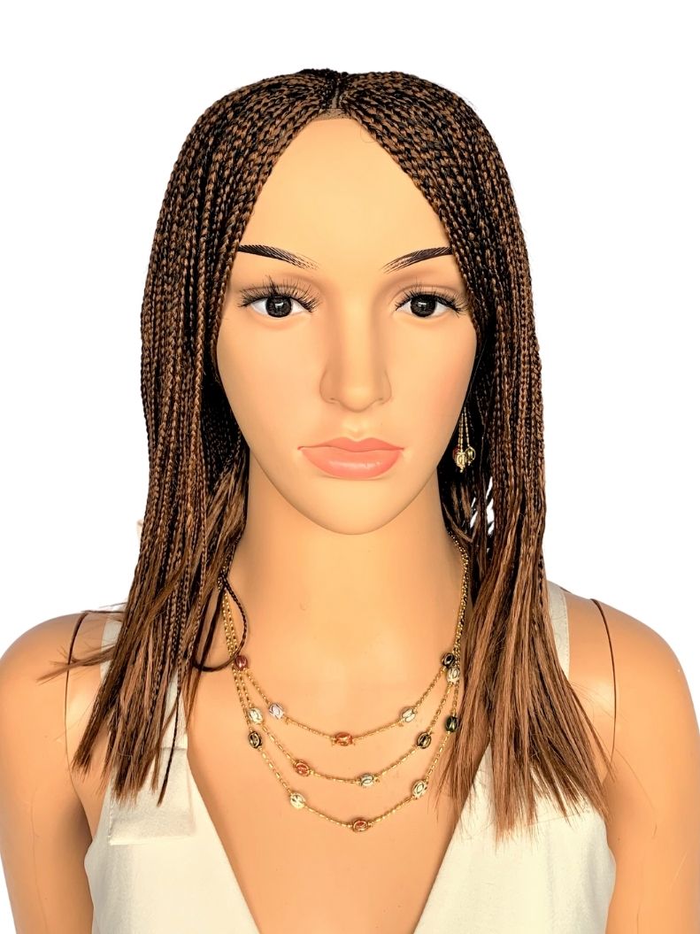12" 2X6 Lace Closure Micro Million Hand Braided Wig
