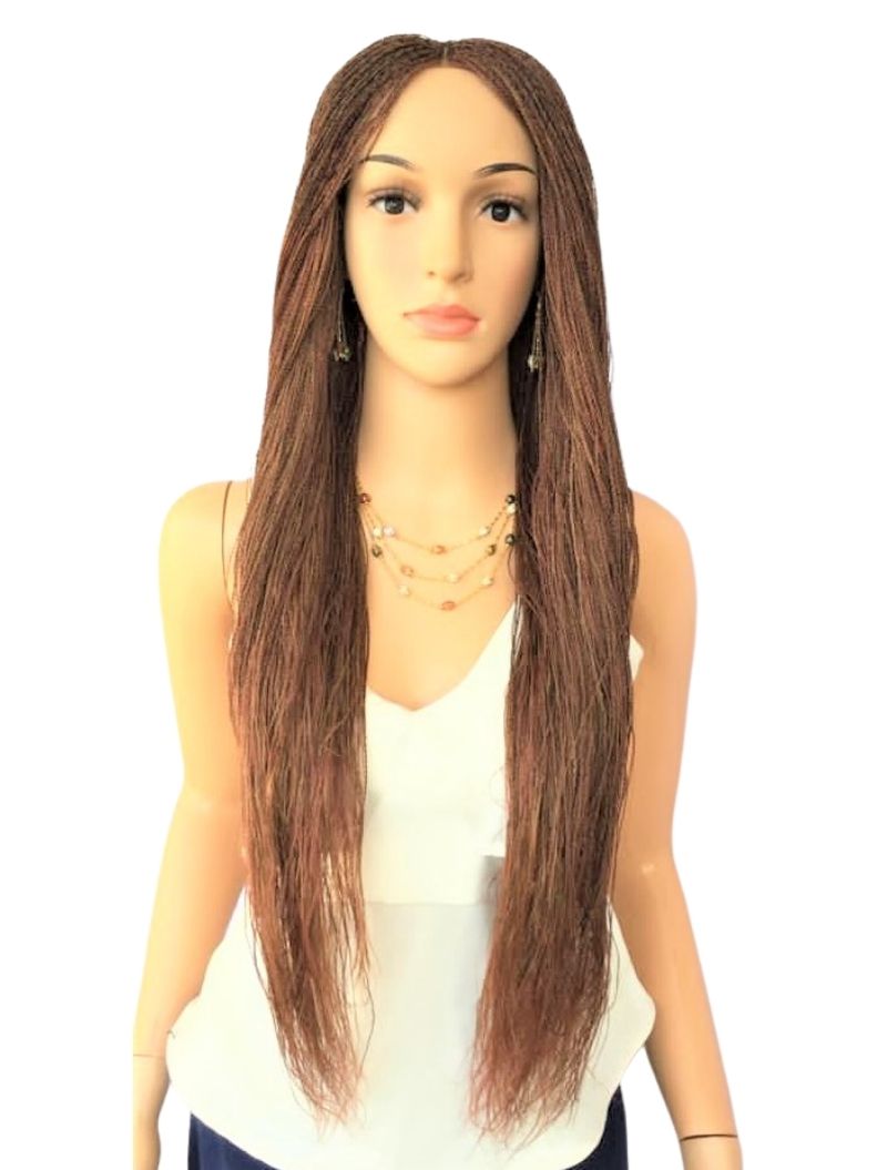 22" 2X6 Lace Closure Micro Million Hand Twist Braided Wig