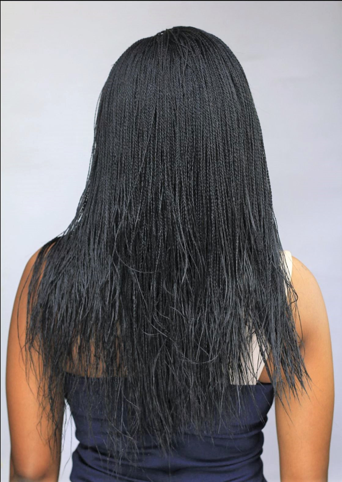 18" 2X6 Lace Closure Micro Million Hand Twist Braided Wig