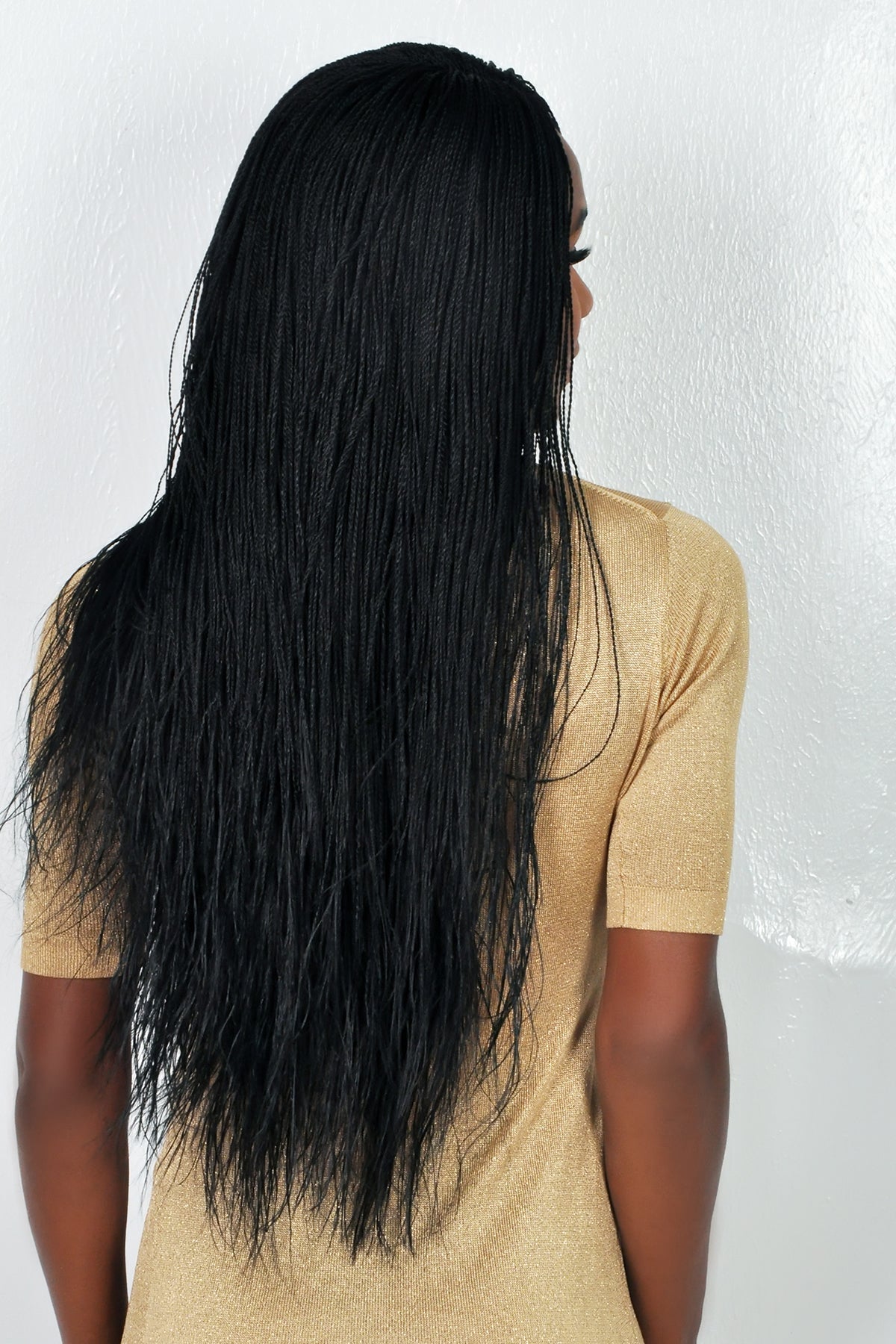 22" 2X6 Lace Closure Micro Million Hand Twist Braided Wig