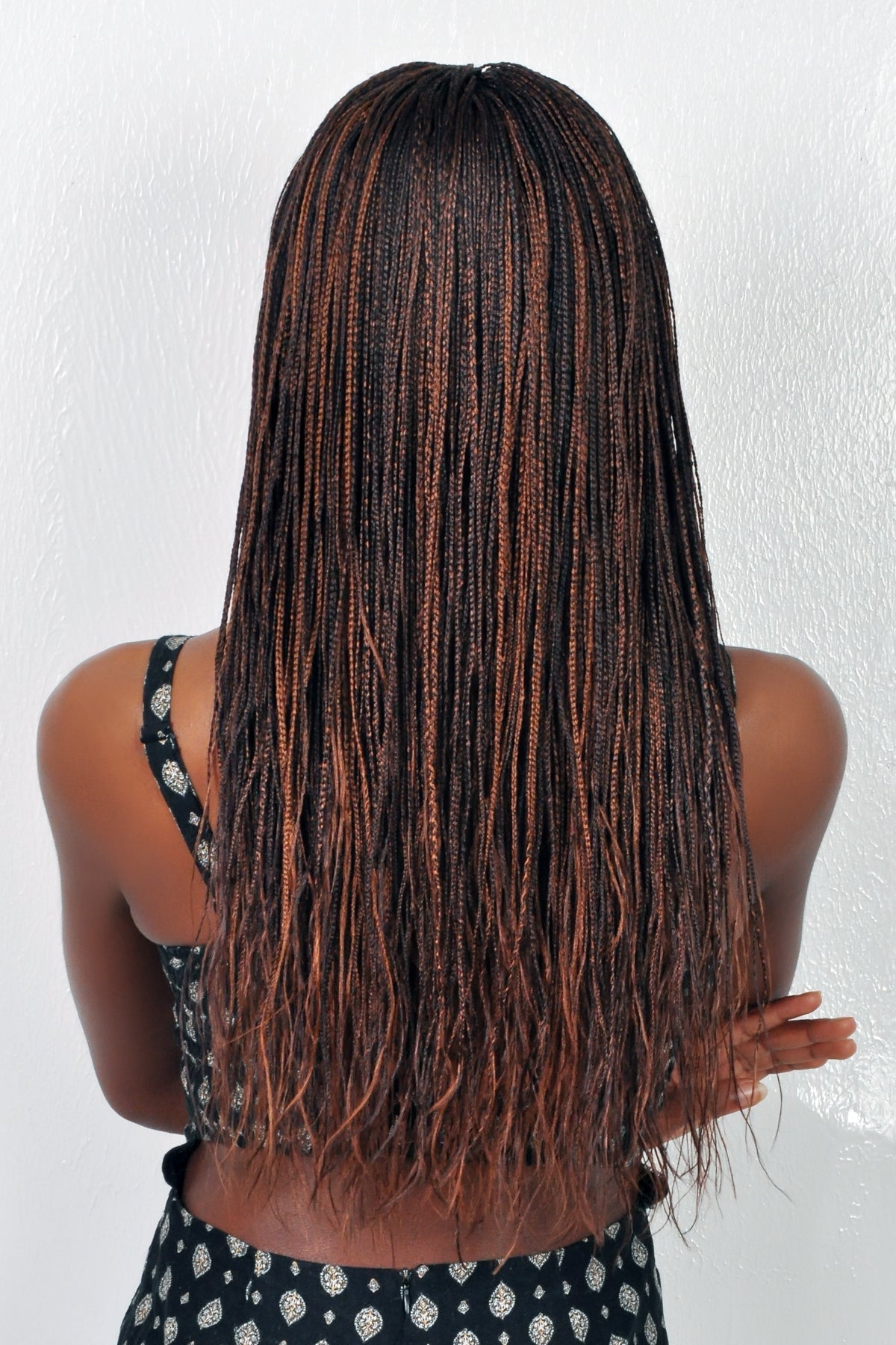 22" Micro Million Braid Wig With Single Parting on 2x6 Closure Cap
