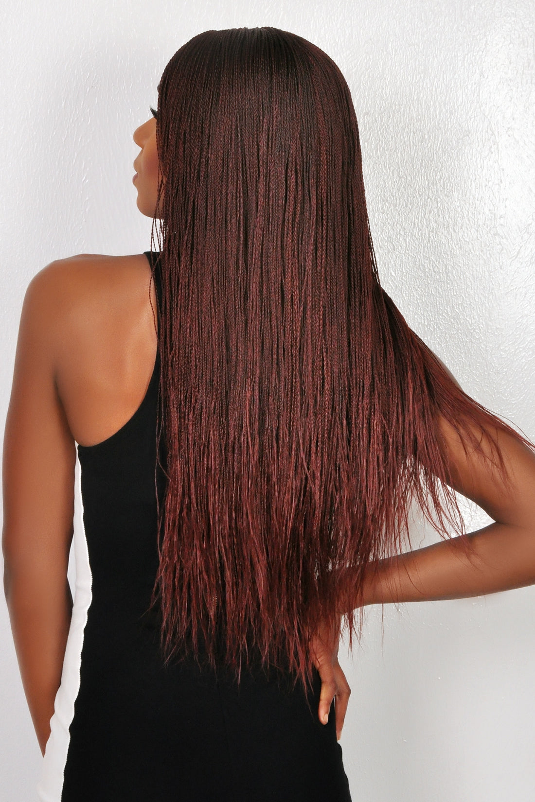 22" 2X6 Lace Closure Micro Million Hand Twist Braided Wig